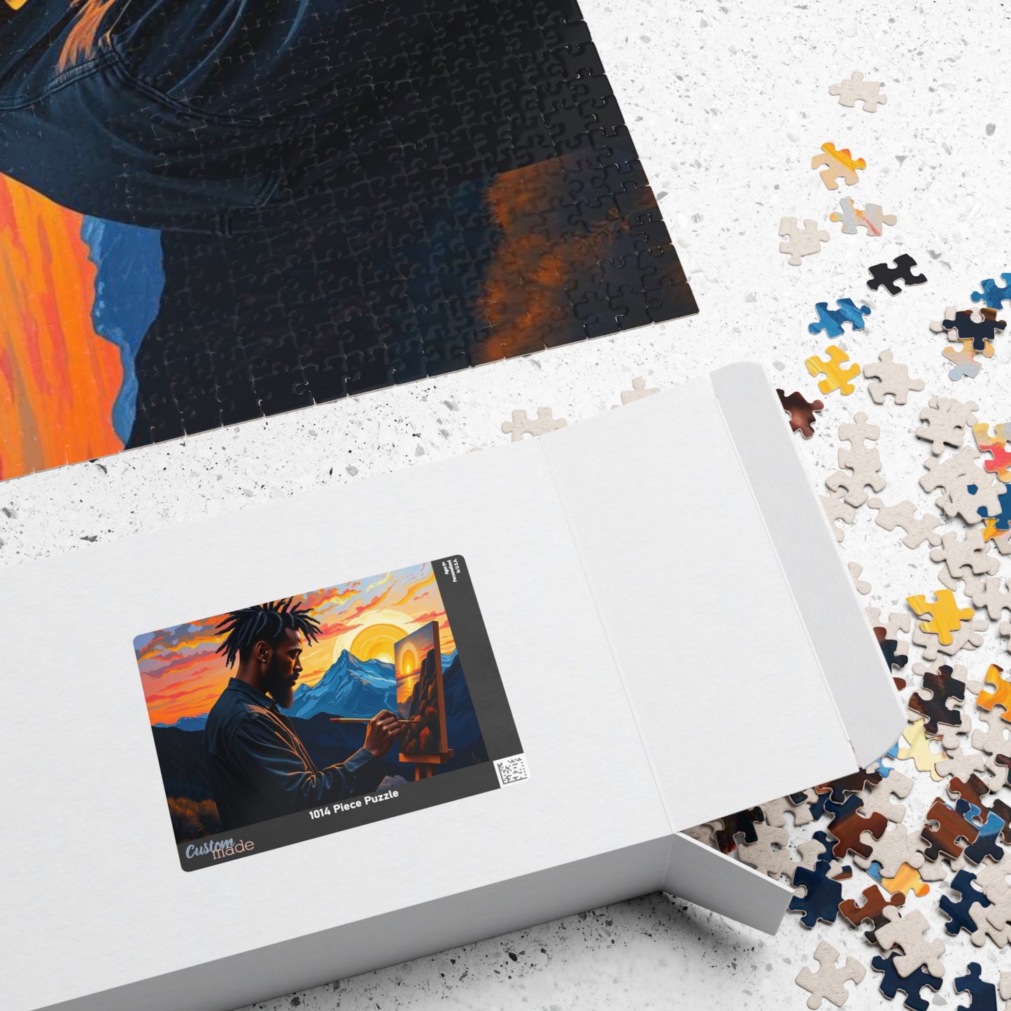 Black Man Painting Jigsaw Puzzle - Afrocentric Art 110, 252, 520, 1014 Pieces, African American Puzzle, Black Artwork Game Puzzle The Puzzle Chest