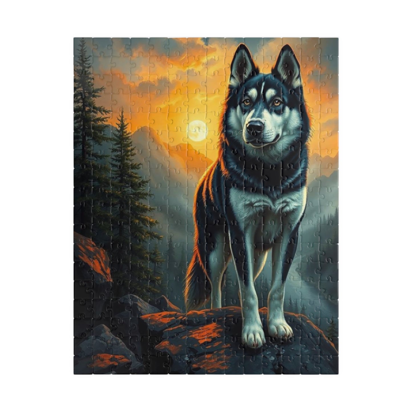 Husky Jigsaw Puzzle for Adults | Dog Lover Gift for Friend Birthday Holiday, Nature Puzzle, Family Activity, Pet Themed Home Entertainment 252 pcs (Vertical) Puzzle The Puzzle Chest