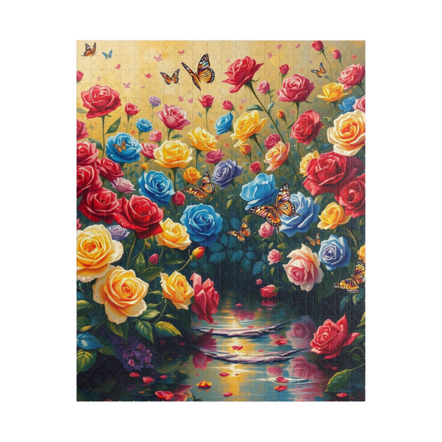 Rose Butterfly Garden Puzzle, Nature-Themed Jigsaw Game, Flower Art Decor, Family Game Night, Birthday Gift for Friends 520 pcs (Vertical) Puzzle The Puzzle Chest