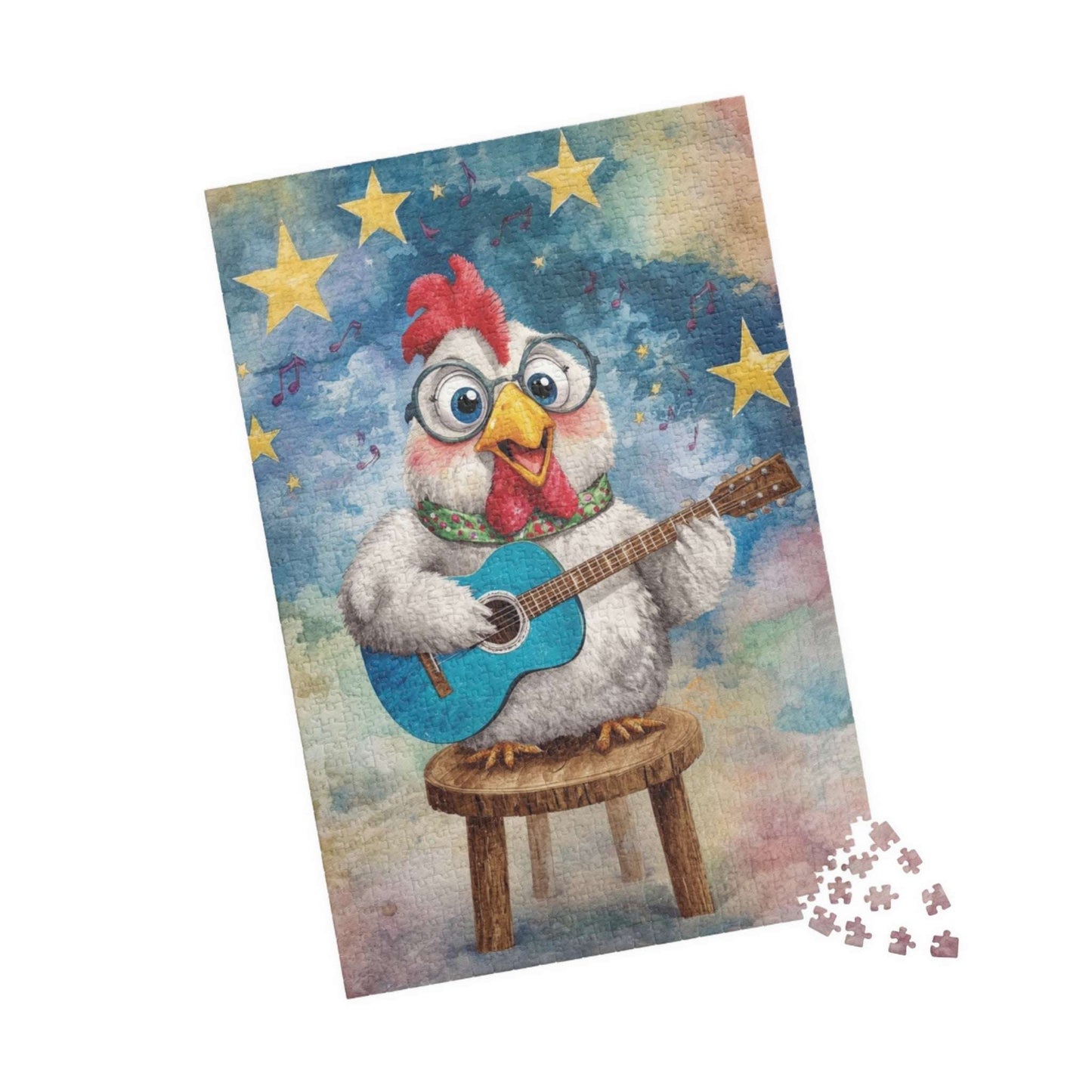 Chicken Musician Jigsaw Puzzle, Bird Game for Fun Family Activity, Gifts, Game Nights, Brain Teaser, Farm Animal Lover 1014 pcs (Vertical) Puzzle The Puzzle Chest