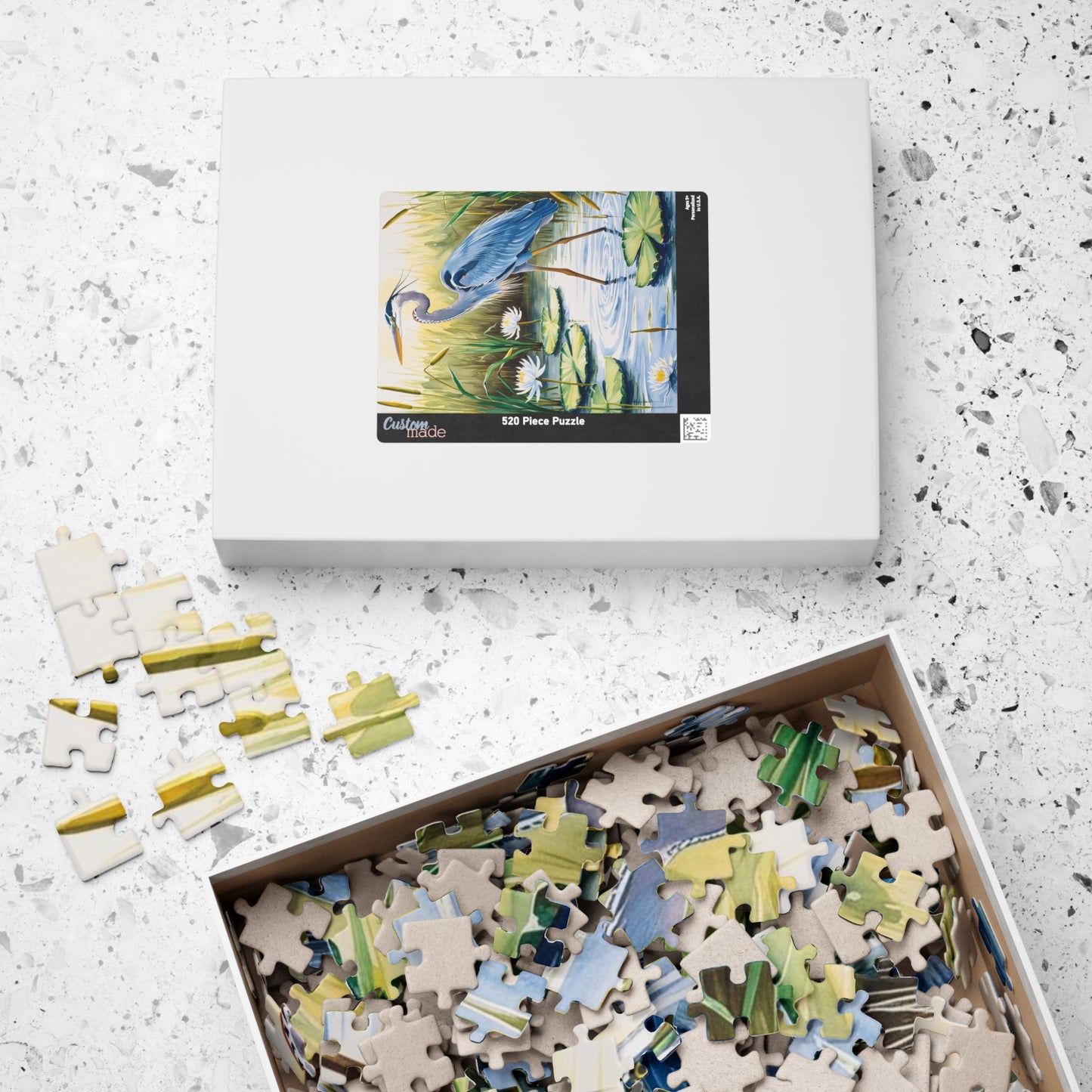 Jigsaw Puzzle, Animal Bird Puzzle, Heron Reflection, Shimmering Evening Light, Relaxing Activity, Mindfulness Game, Family Entertainment Puzzle The Puzzle Chest