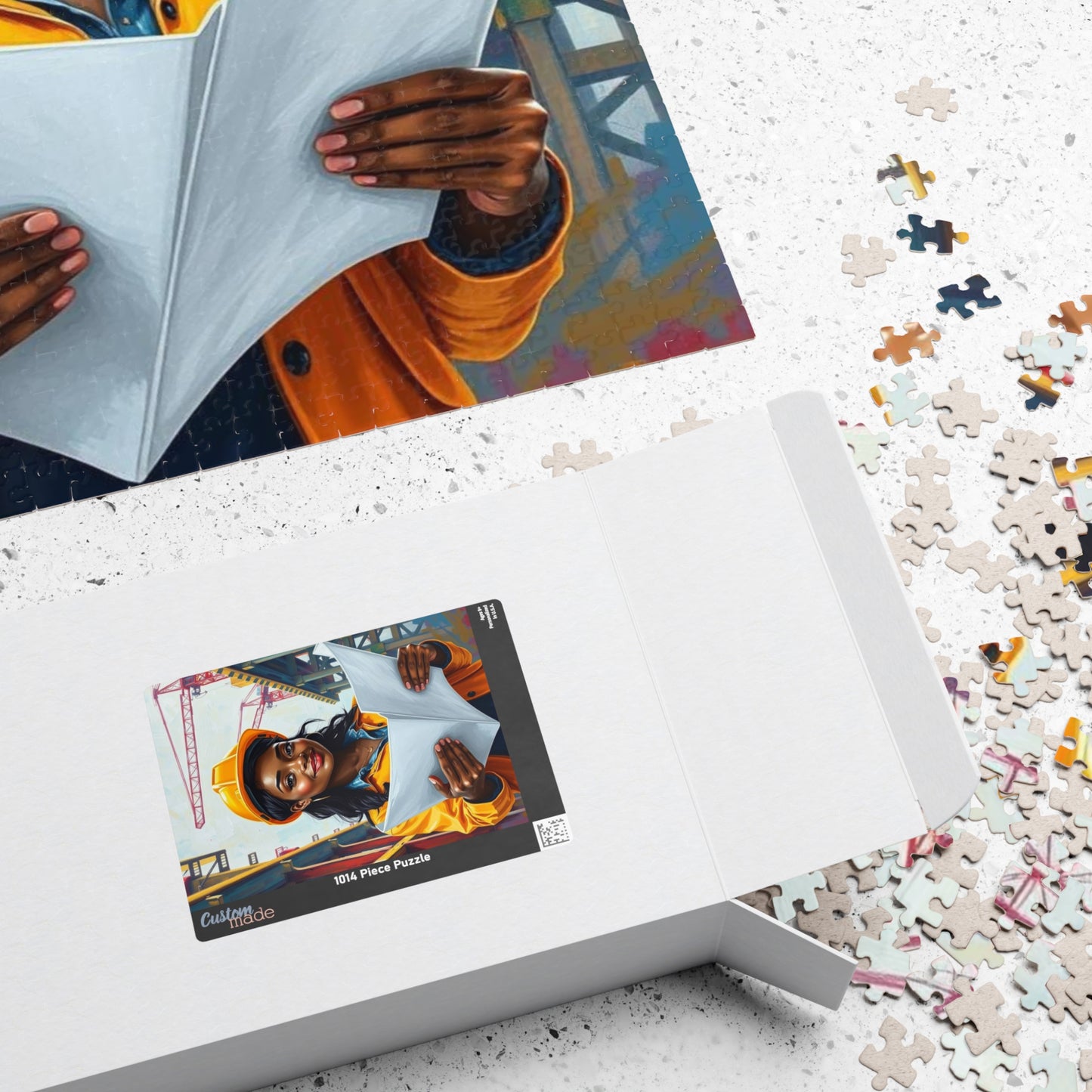 Construction Themed Puzzle - Black Woman Worker, Inspirational Black Art Jigsaw, African American Women's Empowerment Gift for Puzzle Lovers Puzzle The Puzzle Chest