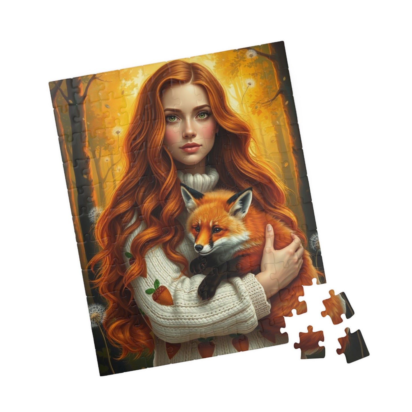 Nature-Inspired Jigsaw Puzzle Featuring a Woman and Fox, Animal Lover Gift for Friend, Indoor Activity for Family or Solo Entertainment Puzzle The Puzzle Chest