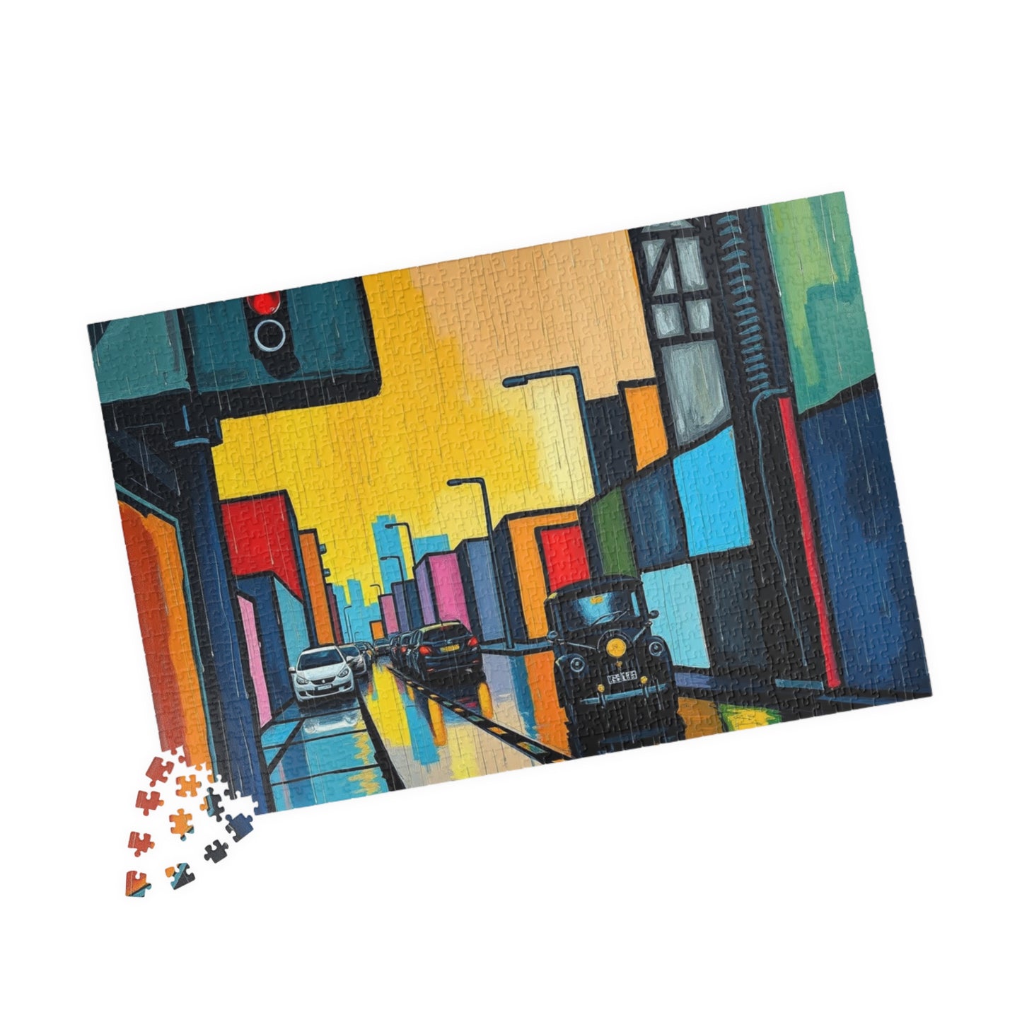 Colorful Cityscape Puzzle - Abstract Art, Jigsaw Game for Adults, Gift for Friends, Family Fun, Mindfulness Activity, Brain Teaser Puzzle The Puzzle Chest