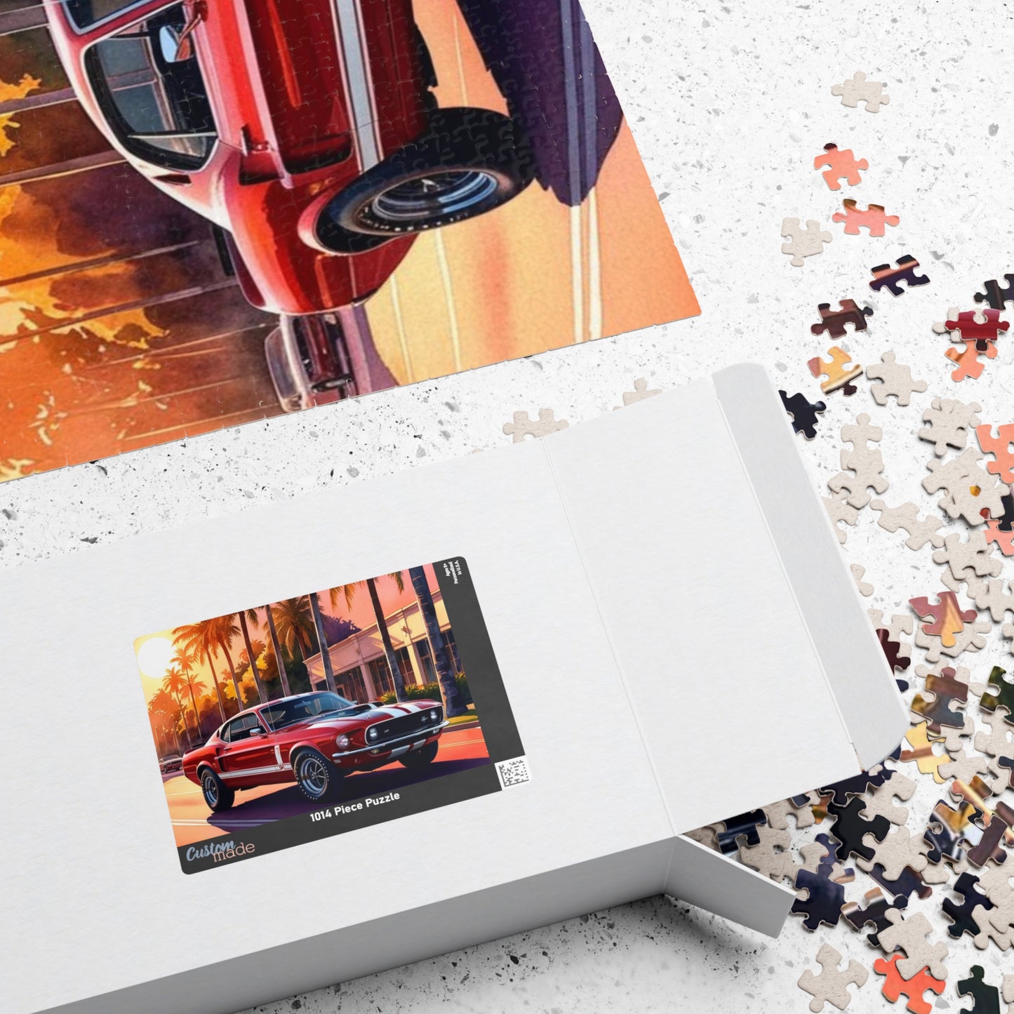 Muscle Car Jigsaw Puzzle for Adults Sunset Scene, 110-1014 Piece Vintage Style Tabletop Family Game, Puzzle Lover Retro Gift Puzzle The Puzzle Chest