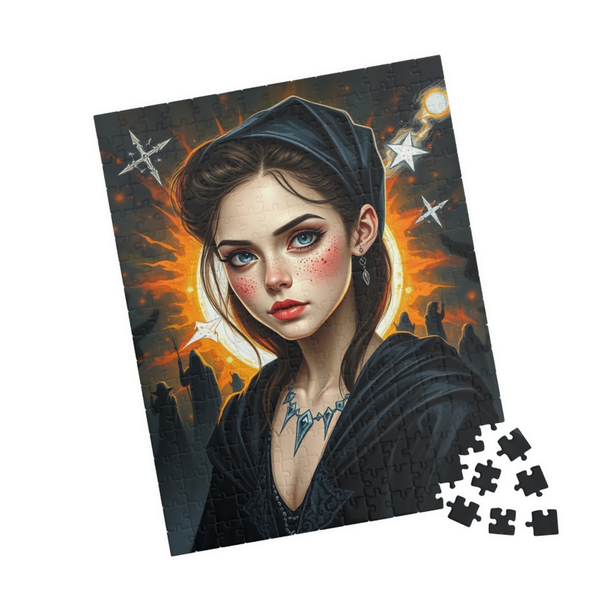 Mystical Woman Portrait Puzzle, Gothic Fantasy Art Jigsaw for Adults, Perfect Holiday Gift for Puzzle Lover, Family Activity or Solo Fun Puzzle The Puzzle Chest