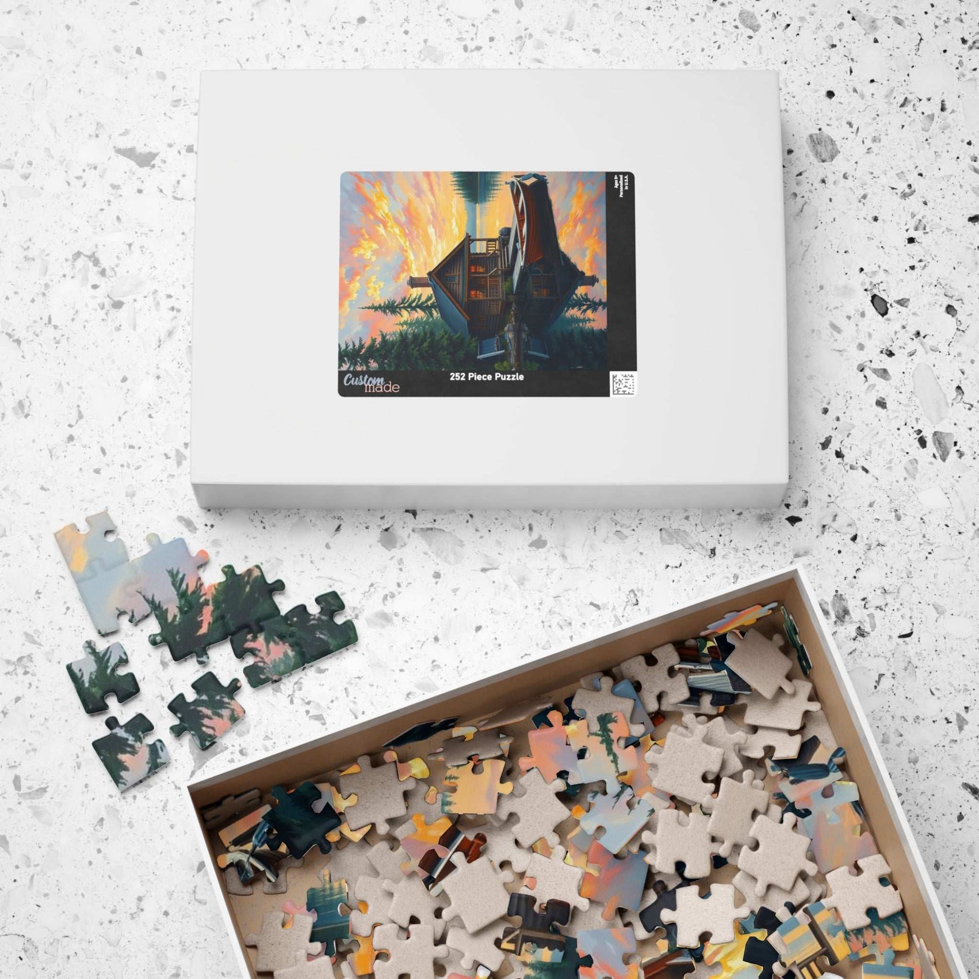 Serene Lakeside Cabin Puzzle | Perfect for Nature Lovers, Family Game Night, Cozy Evenings, Gifts and Home Decor Puzzle The Puzzle Chest