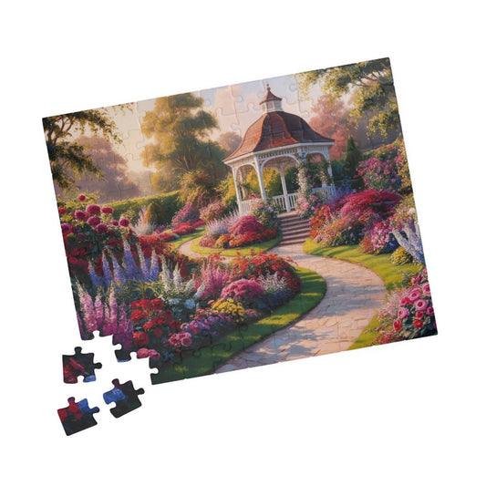 Garden Gazebo Puzzle - 110, 252, 520, 1014-piece Floral Landscape Jigsaw Game, Family Activity, Best Nature Lover Gift, Hobby Puzzle The Puzzle Chest