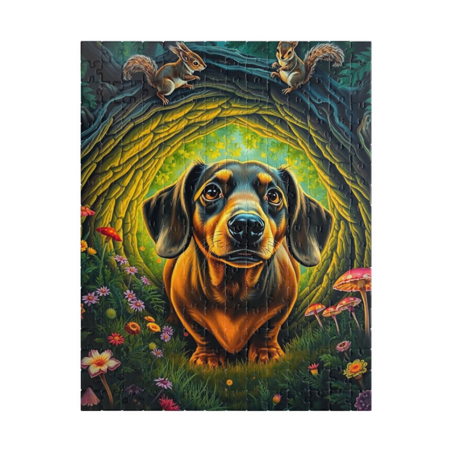 Dachshund Forest Adventure Puzzle, Animal Jigsaw Game for Adults, Dog Lover Gift for Friends, Cozy Night Activity, Mindfulness Family Fun 252 pcs (Vertical) Puzzle The Puzzle Chest