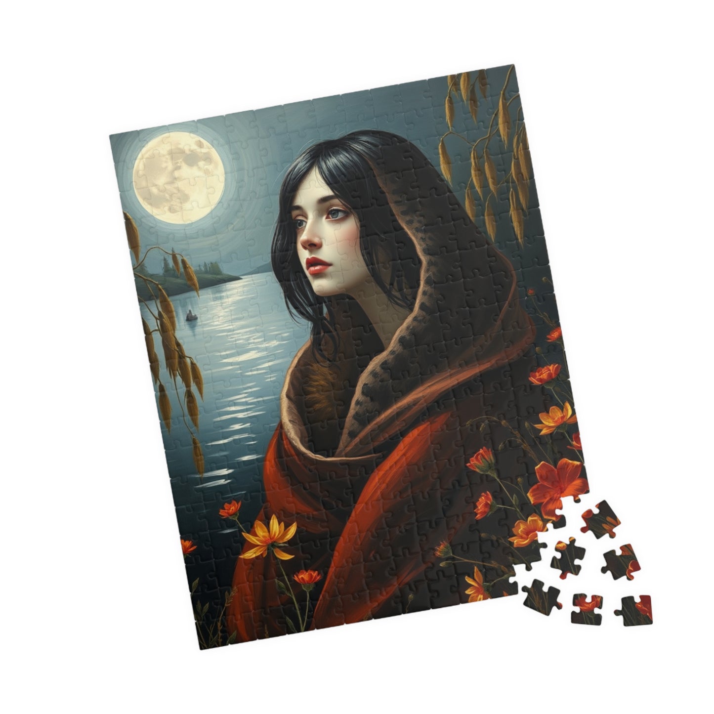 Mythical Selkie Puzzle, Moonlit Serene River Scene Jigsaw Game for Adults, Relaxing Unique Gift for Puzzles Lovers, 110-1014 Pieces Solo Fun