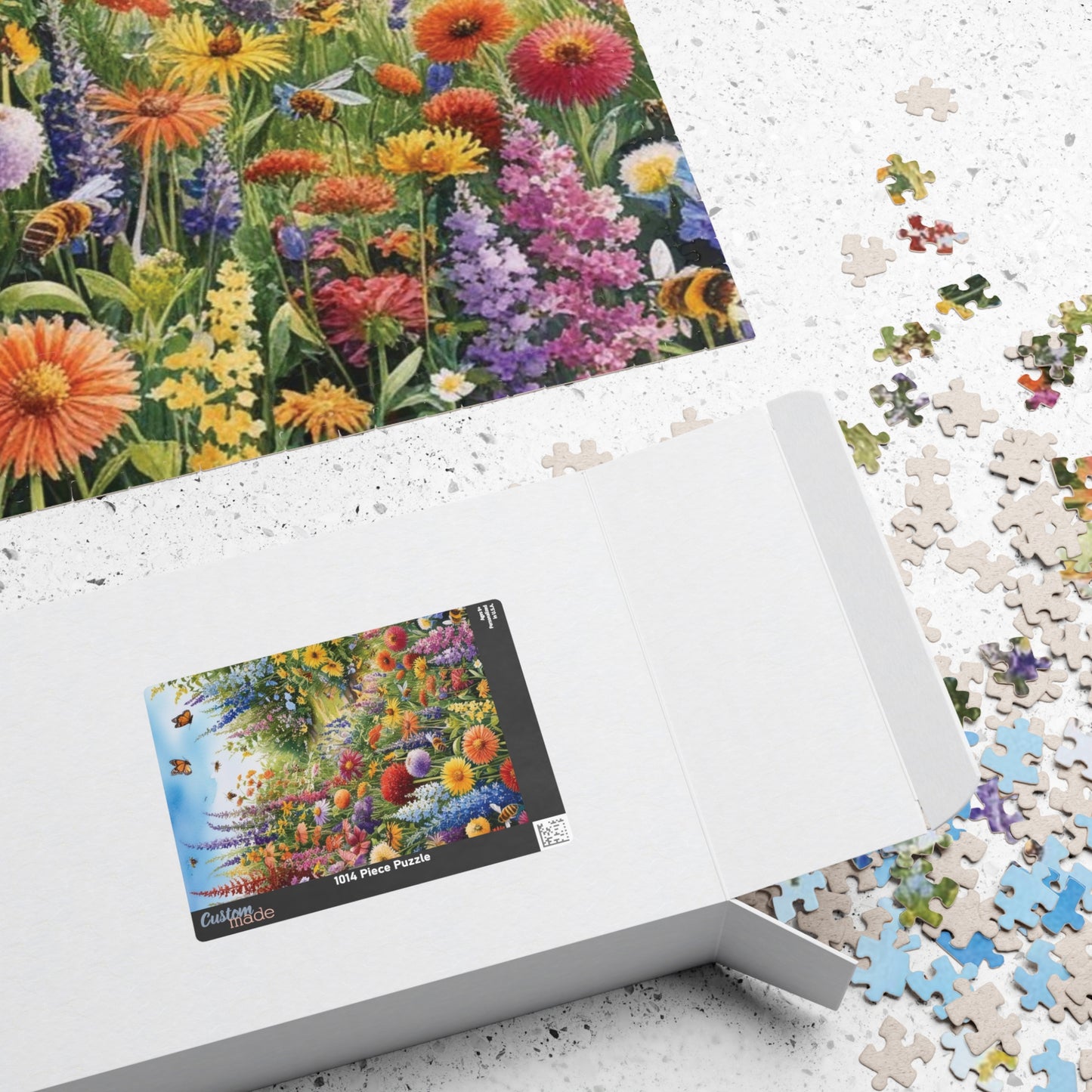 Garden Scene Jigsaw Puzzle with Wildflowers, Butterflies and Bees, 110-1014 Piece Floral Puzzle, Fun Family Activity, Creative Hobby Puzzle The Puzzle Chest