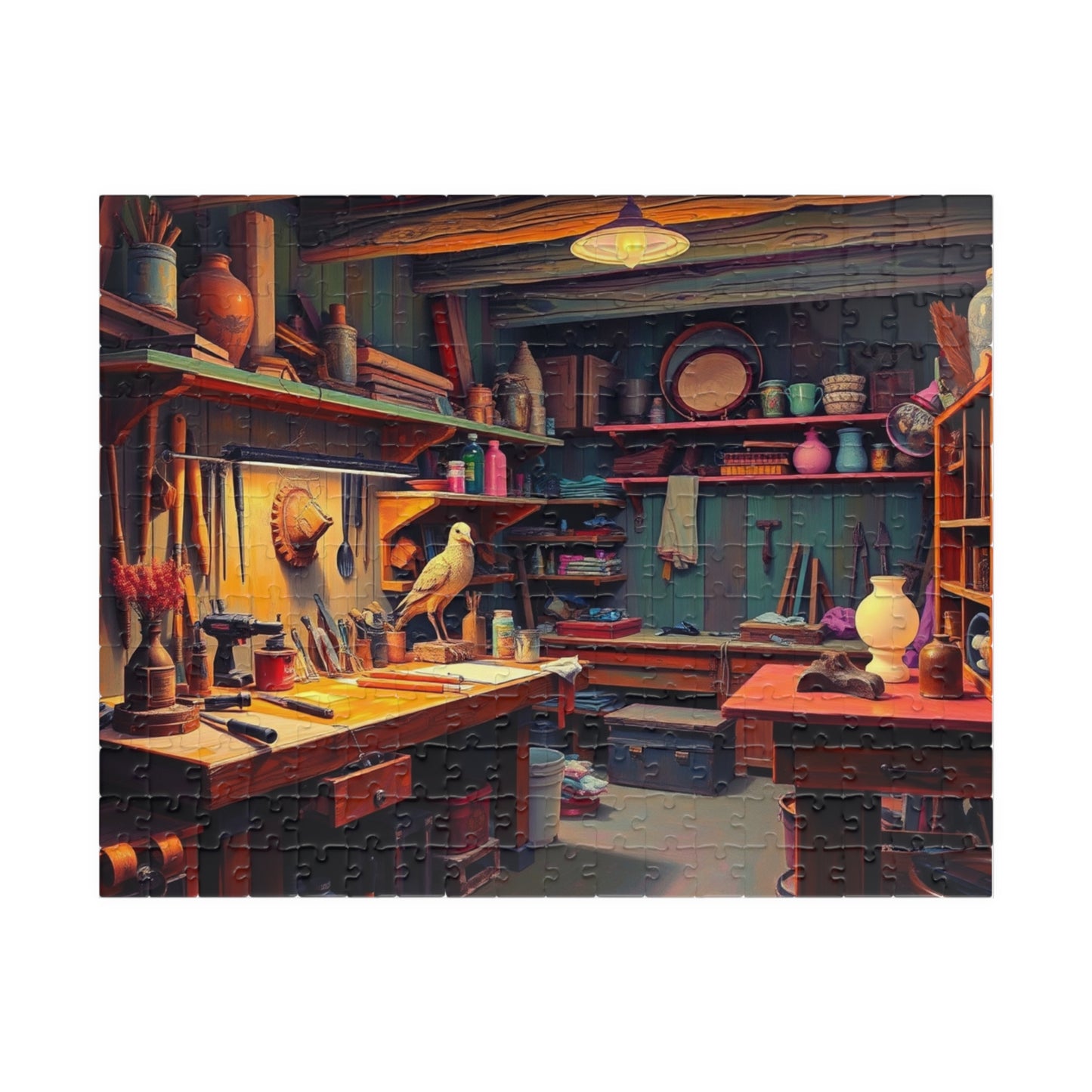 Woodworking Workshop Puzzle, Jigsaw Game for Adults Teens and Seniors, 110/252/520/1014-Piece, Entertaining Staycation Pastime, Mindful Gift 252 pcs (Horizontal) Puzzle The Puzzle Chest