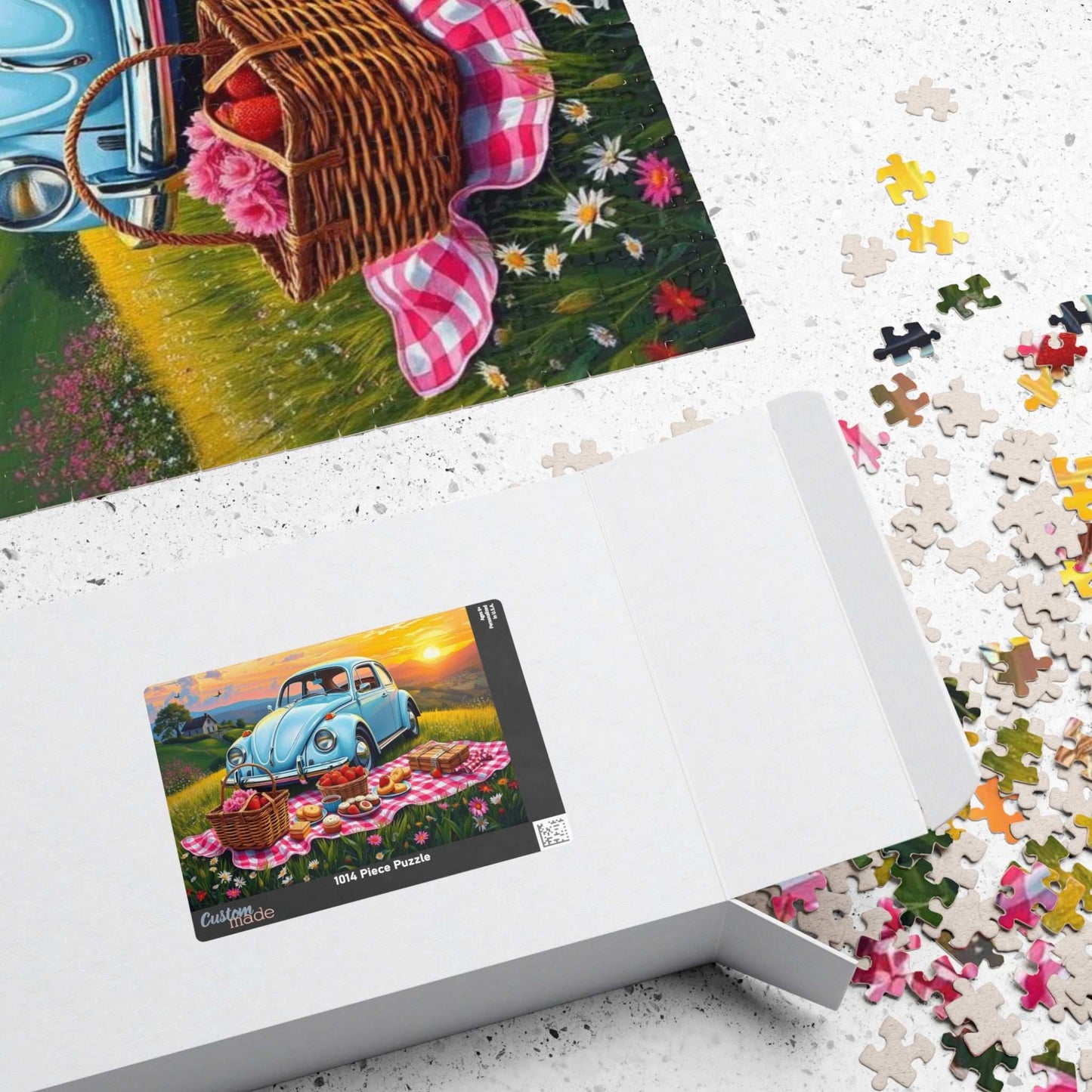 Vintage Picnic Puzzle, 110, 252, 520, 1014-piece Retro Auto Jigsaw Game for Nature Lover Gift, Family Fun, Solo Indoor Activity