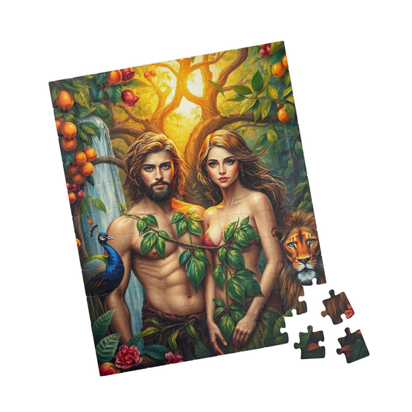 Adam and Eve Jigsaw Puzzle - Biblical Art of the Garden of Eden, Spiritual and Religious Puzzle for Adults, Faith-Based Gift for Friends Puzzle The Puzzle Chest
