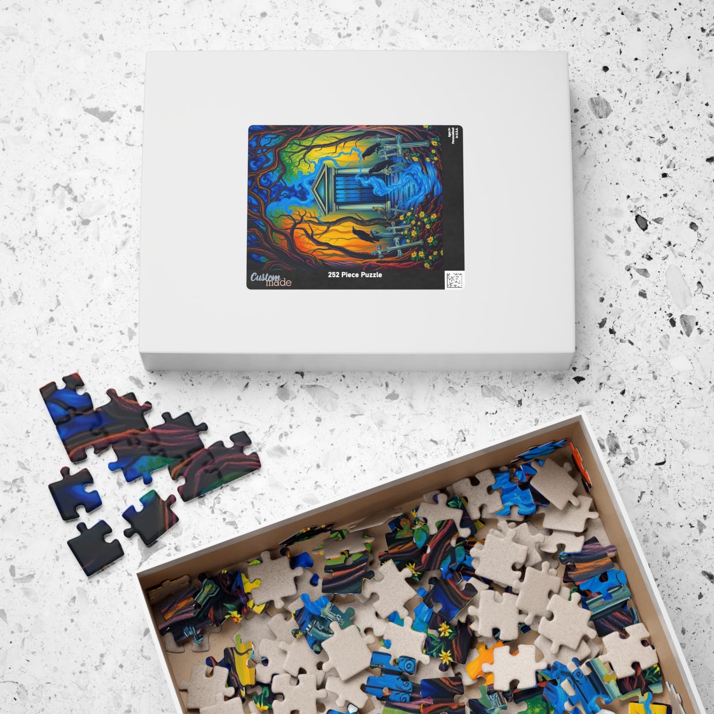 Mystical Cemetery Puzzle, Gothic Dark Fantasy Art Jigsaw Game, Unique Gift for Adult, Solo Fun, Brain Teaser, Quiet Pastime Holiday Activity Puzzle The Puzzle Chest