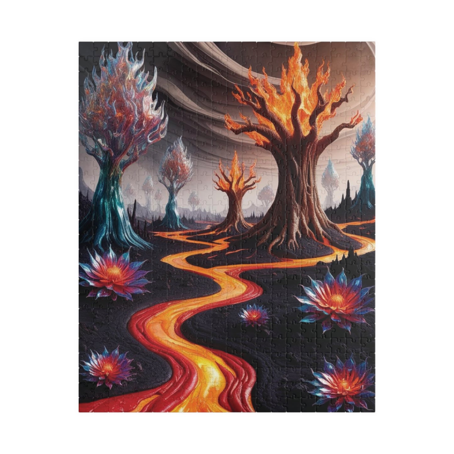 Lava Garden Puzzle, Trippy Fantasy Alien Landscape Jigsaw, Unique Surreal Art, 110 252 1014-Piece Adult Challenging Puzzle Lover Gift, Hobby 520 pcs (Vertical) Puzzle The Puzzle Chest