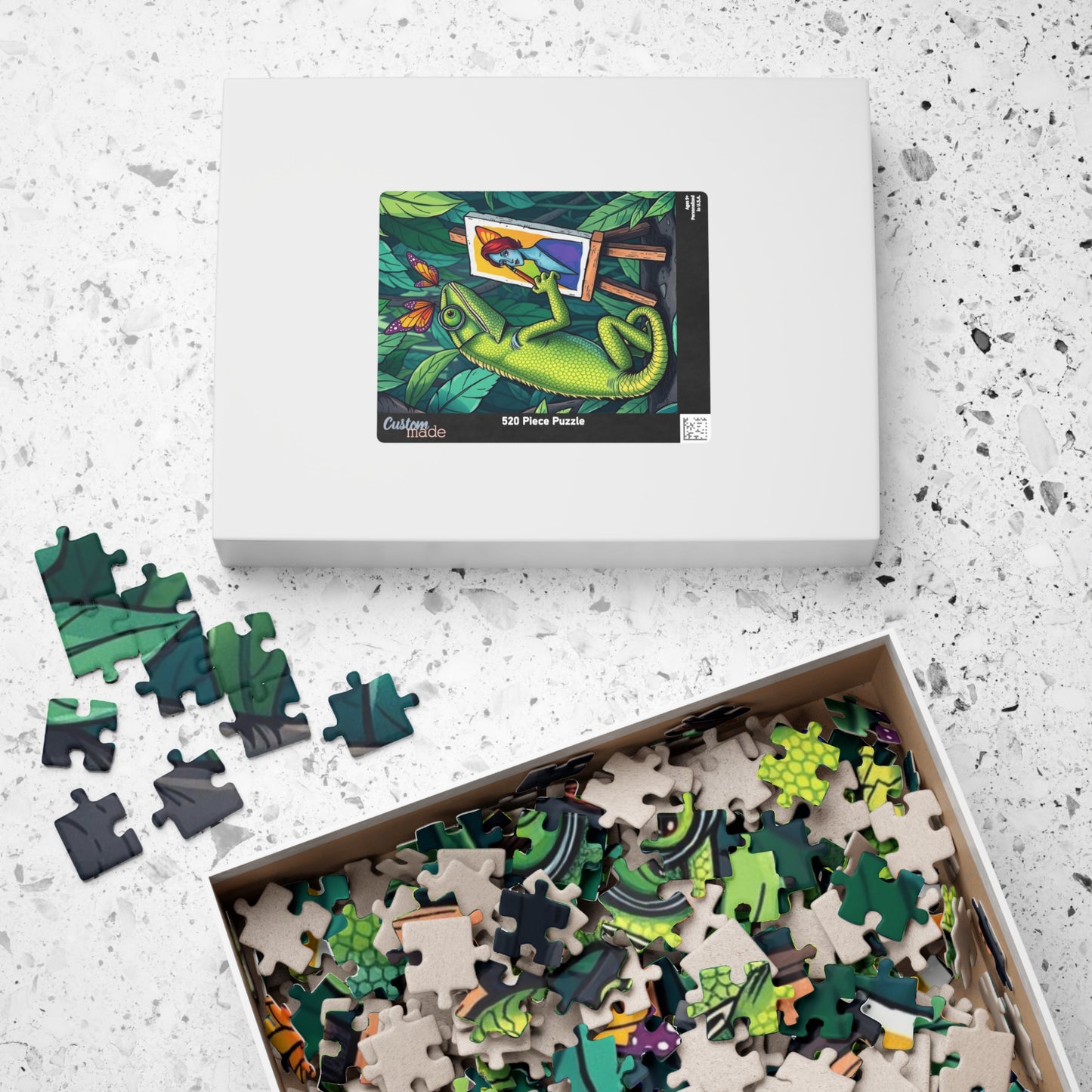 Chameleon Art Jigsaw Puzzle - 110, 252, 520, 1014-Piece, Colorful Nature Scene, Unique Gift for Puzzle Lovers, Fun Family Activity, Brain Teaser Puzzle The Puzzle Chest