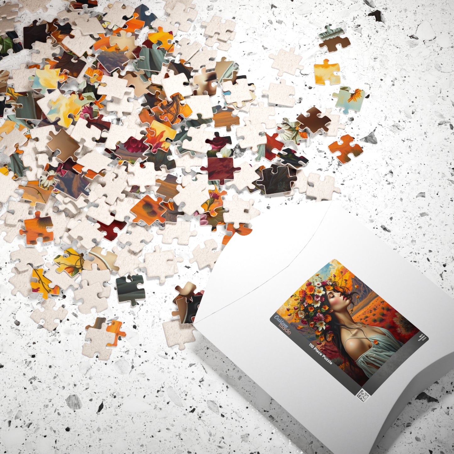 Surreal Mexican Desert Art Puzzle, Floral and Vine Woman Portrait Design 110-1014 Pieces Jigsaw, Frida Kahlo Inspired, Gift for Art Lover Puzzle The Puzzle Chest
