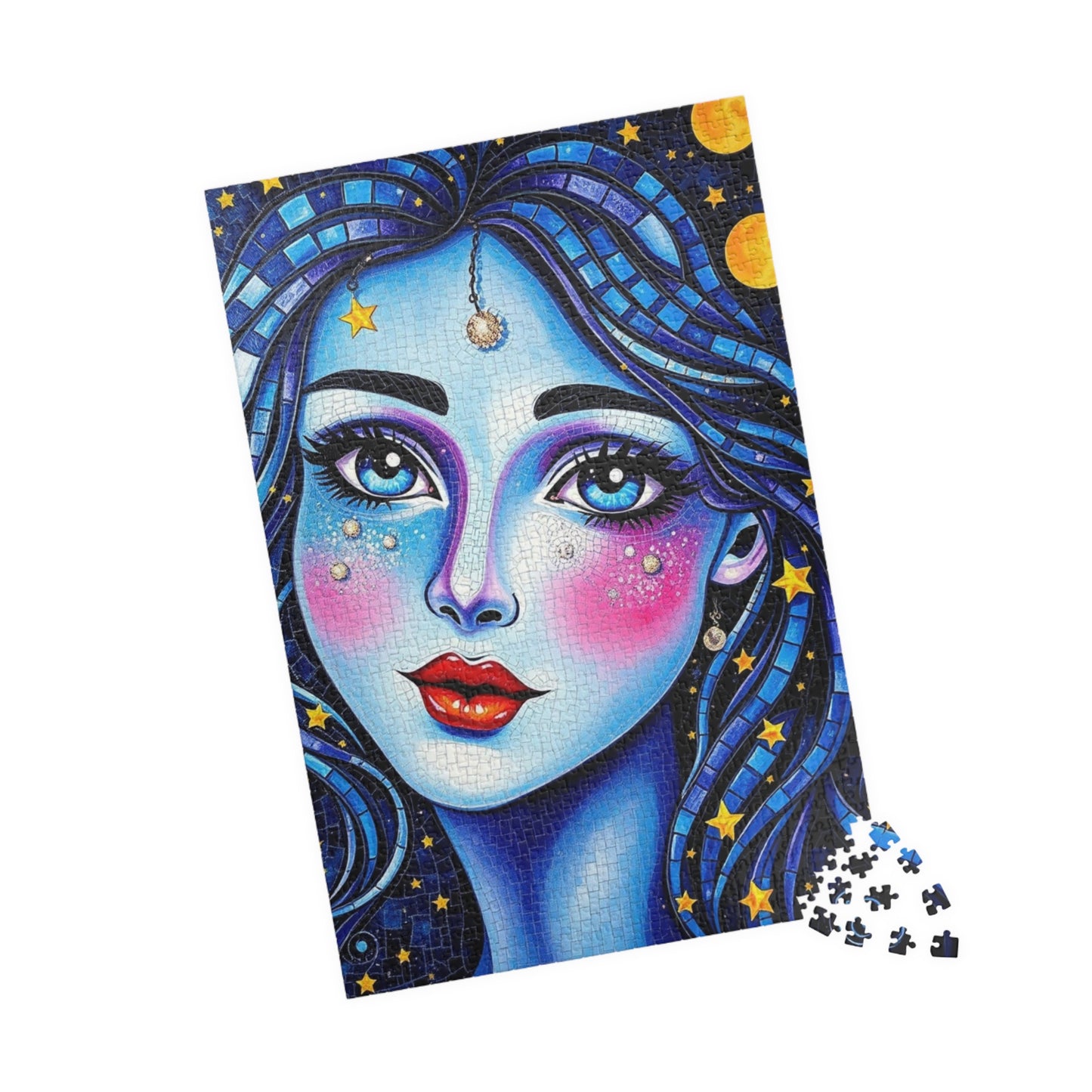 Mosaic Portrait Celestial Woman Puzzle | 110-1014 Piece Stars and Planets Jigsaw Game, Starry Night Artwork, Gift for Puzzle Lovers, Mindful Puzzle The Puzzle Chest