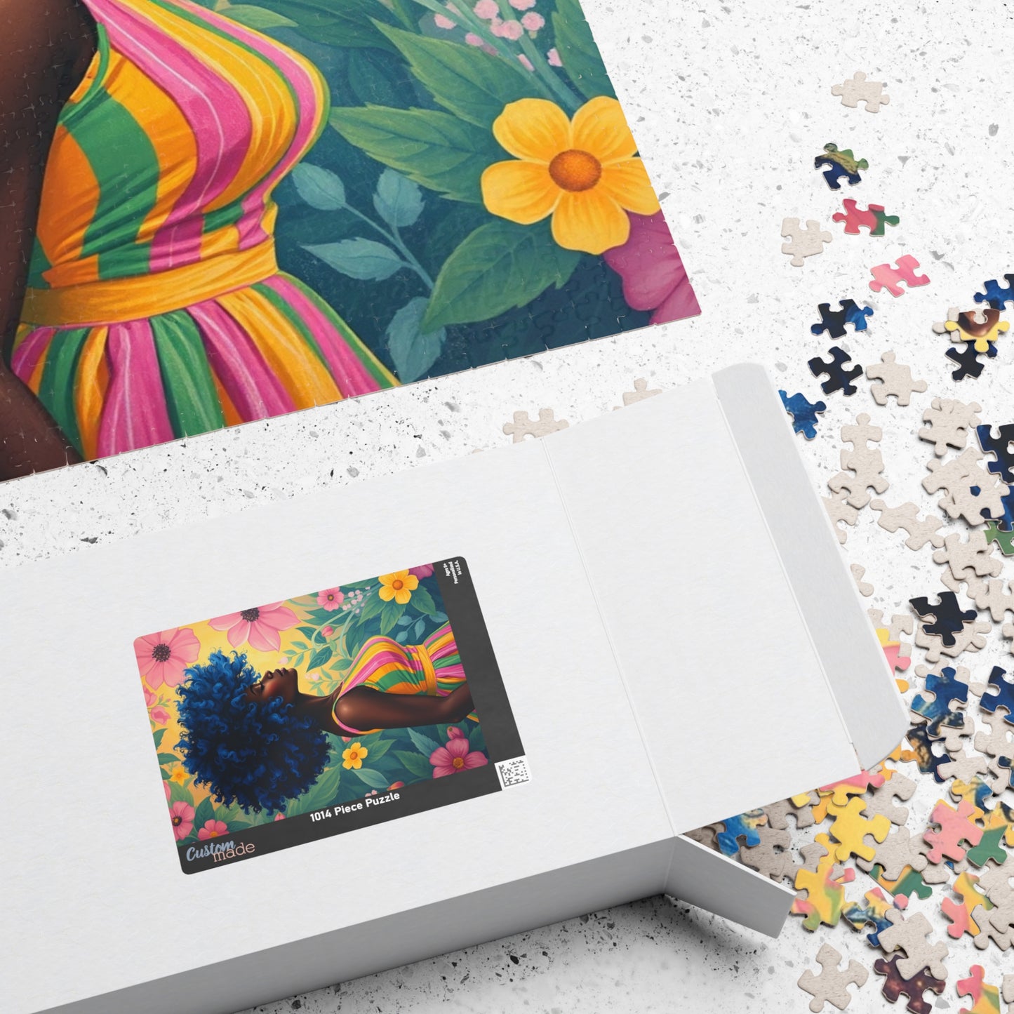 Colorful Floral Afrocentric Puzzle, African American Woman, Black Art-Inspired Game for Families, Gift for Puzzle Lover, Brain Teaser Puzzle The Puzzle Chest