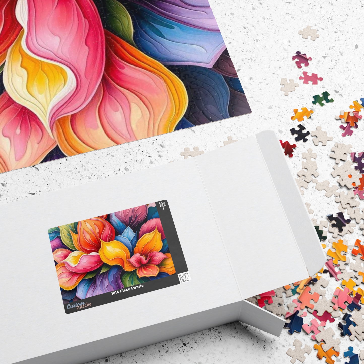 Floral Art Puzzle: Vibrant 110, 252, 520, 1014-piece Abstract Jigsaw Game, Home Decor, Gift Idea for Adults, Family Fun Activity Puzzle The Puzzle Chest