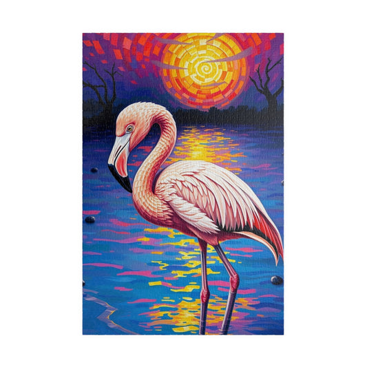 Flamingo Sunset Mosaic Jigsaw Puzzle, 110-1014 Piece, Fun Family Activity, Creative Hobby, Educational Game, Gift for Bird Lovers 1014 pcs (Vertical) Puzzle The Puzzle Chest