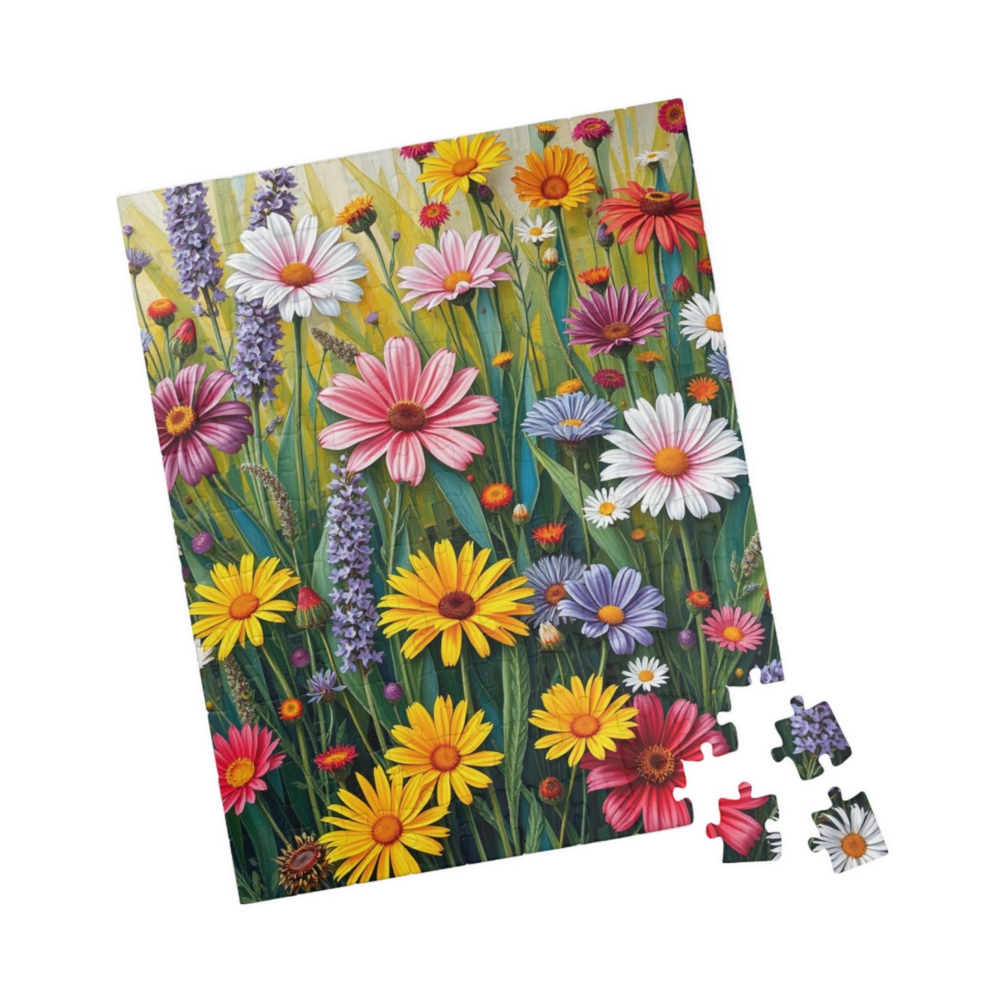 Floral Puzzle, Colorful Flower Jigsaw, Nature-Themed Family Game Puzzle The Puzzle Chest