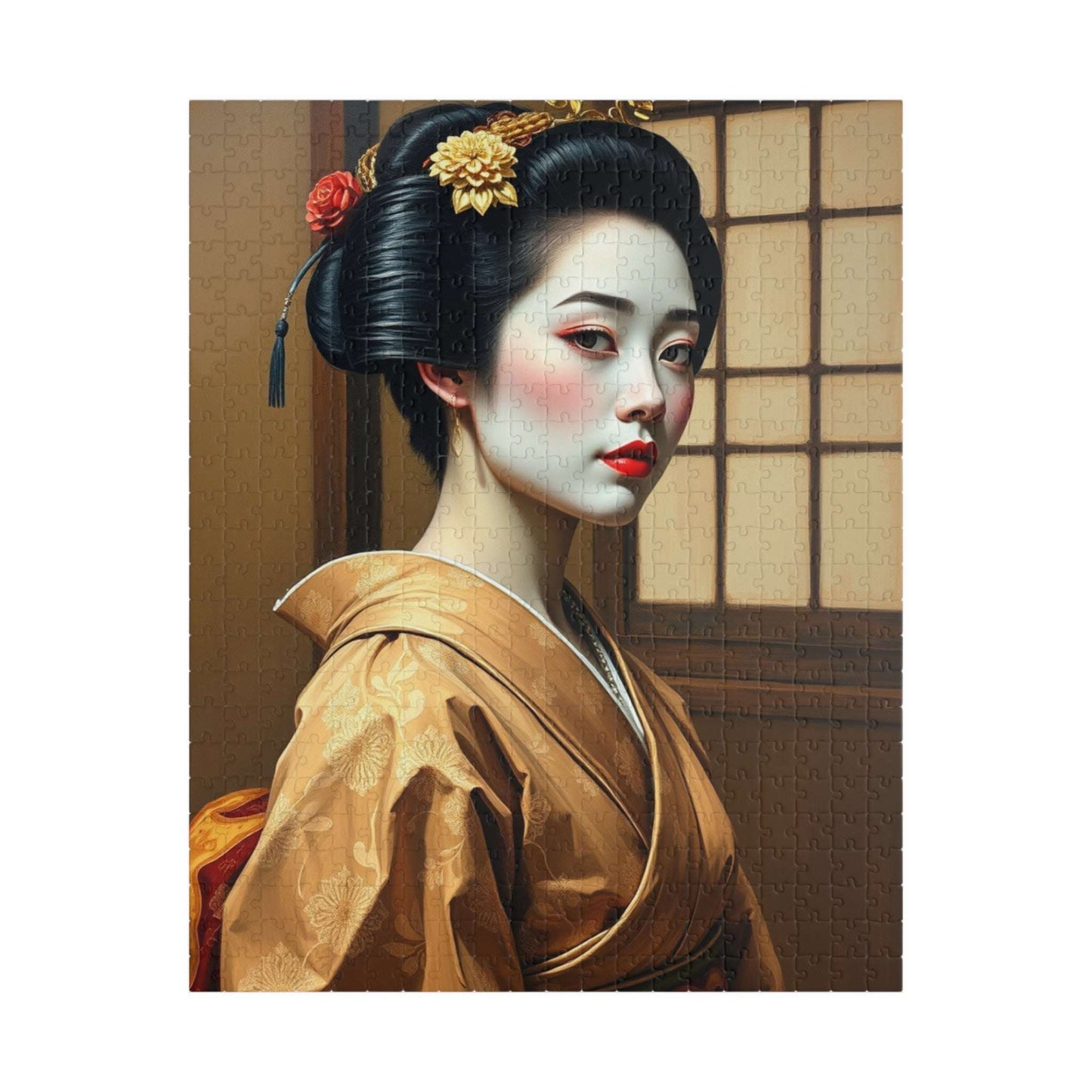 Jigsaw Puzzle, Geisha in Japanese House Design, 110 252 520 1014-piece, Meditation Game, Mind Challenge, Indoor Activity, Staycation Fun, 520 pcs (Vertical) Puzzle The Puzzle Chest