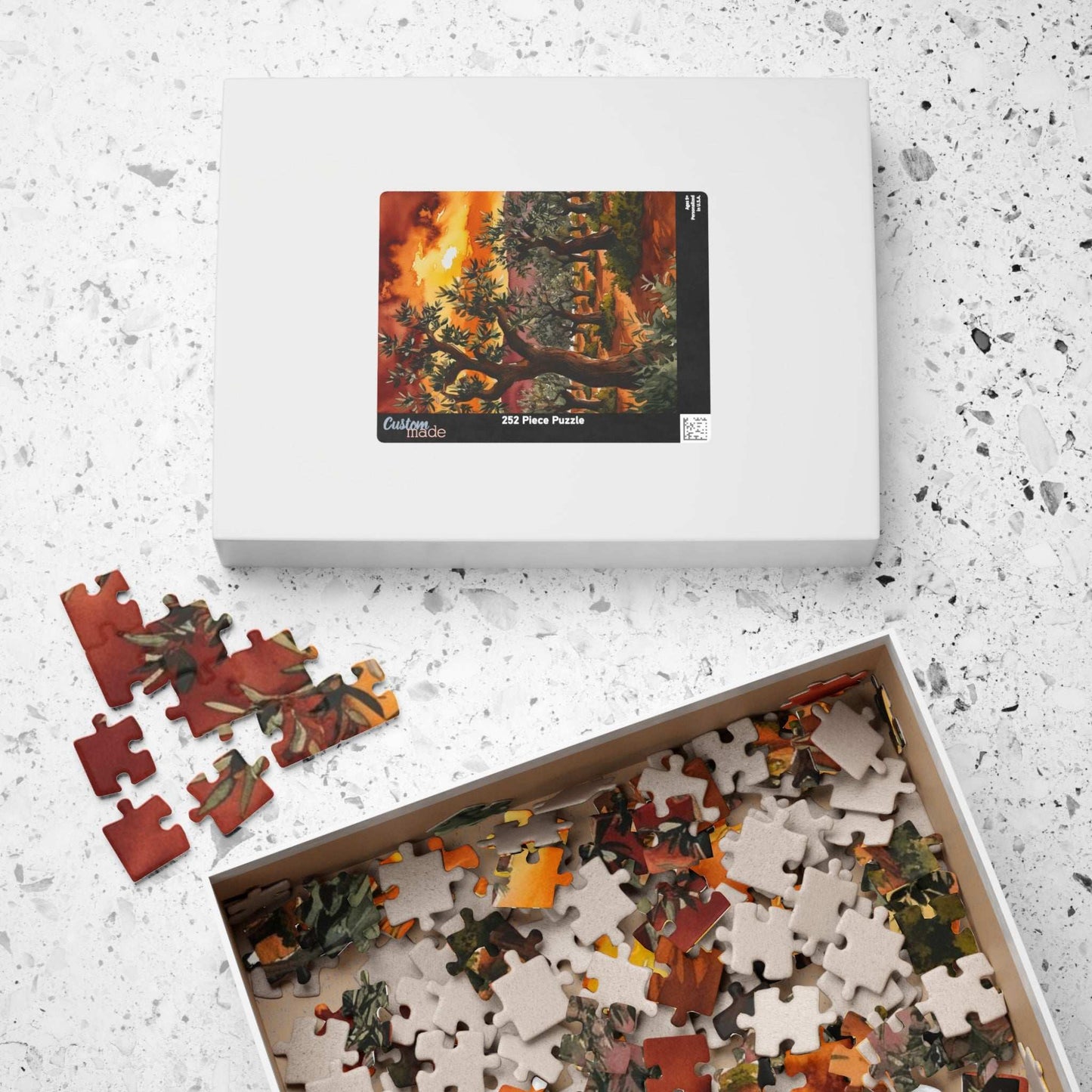 Olive Grove Sunset Puzzle, Landscape Jigsaw Game with Earthy Tones and Expressive Trees, Van Gogh-Inspired Unique Giftable Puzzle for Adults Puzzle The Puzzle Chest