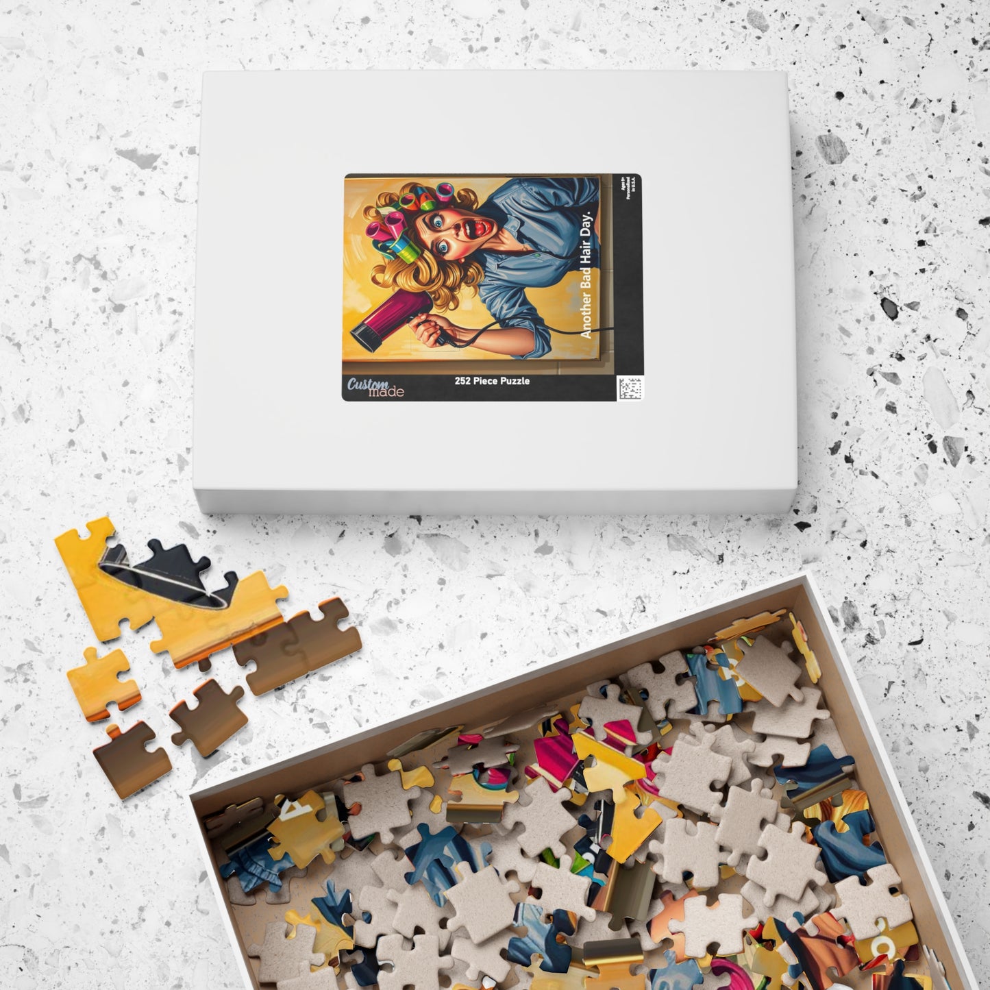 Humorous Pop Art Jigsaw Puzzle - Another Bad Hair Day Fun for Adults, Gift for Friends, Haircut Lovers, Family Game Night Puzzle The Puzzle Chest