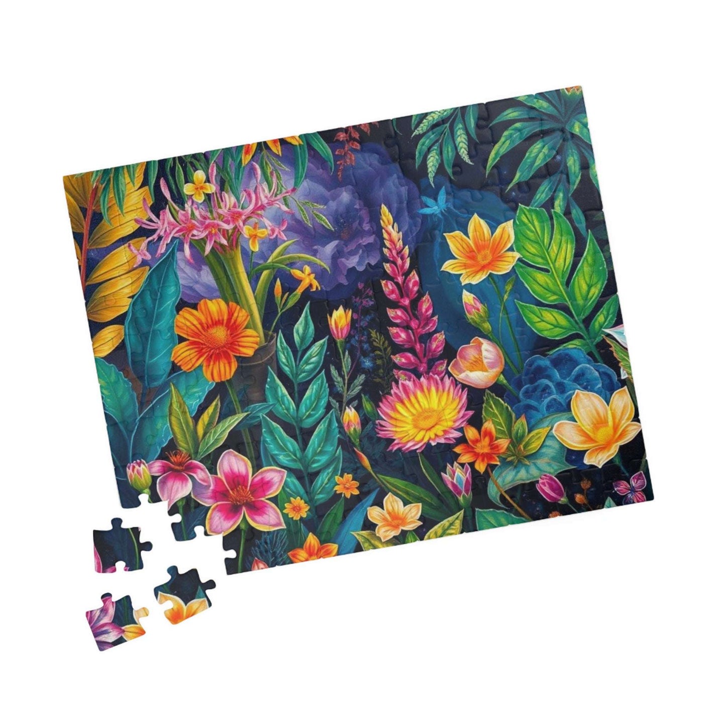 Twilight Garden Floral Jigsaw Puzzle - 110, 252, 520, 1014-piece Mystic Flower Puzzle