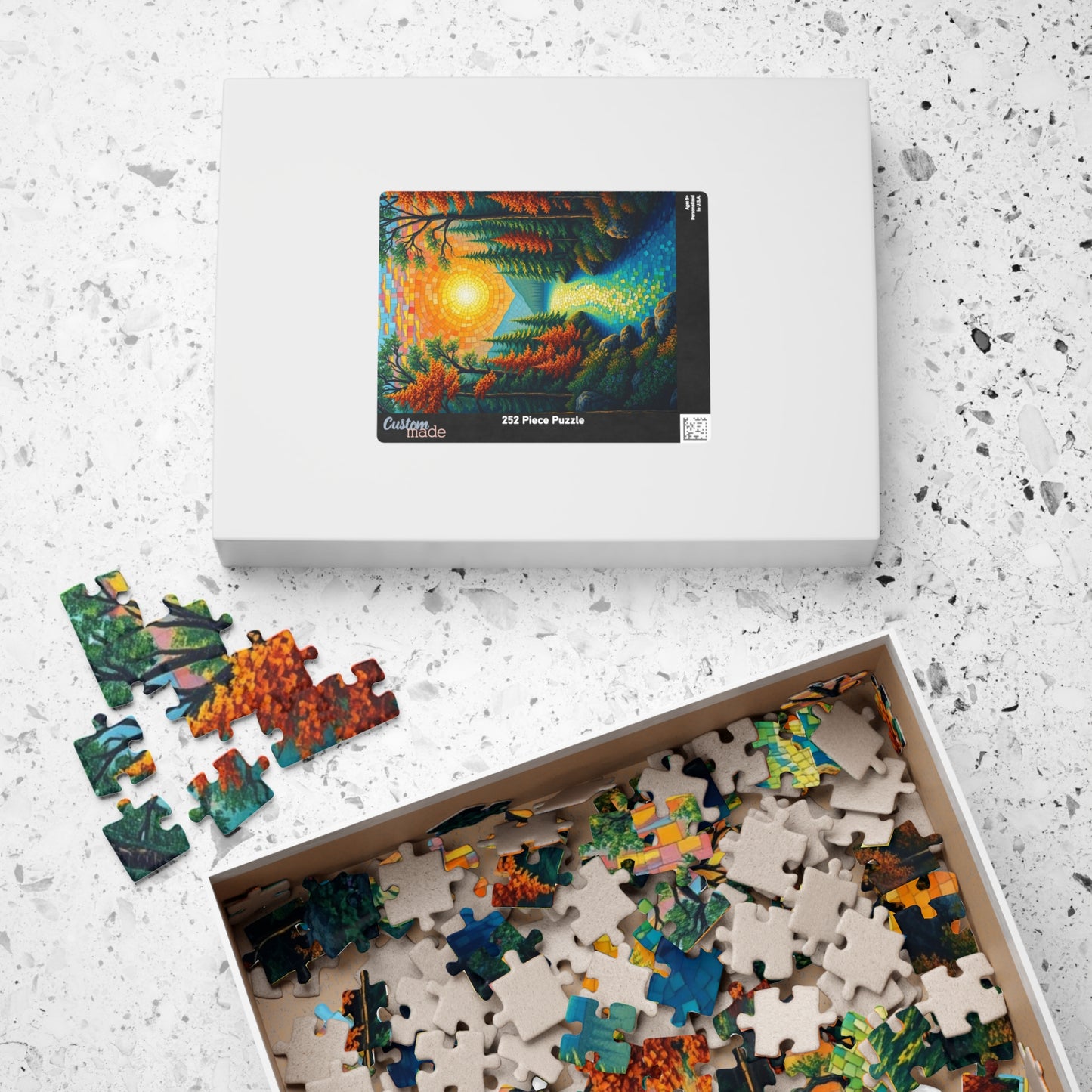 Nature-Inspired Mosaic Landscape Jigsaw Puzzle for Relaxation and Fun, Scenic Autumn Adventure, Best Gift for Family, Friends, Holidays Puzzle The Puzzle Chest
