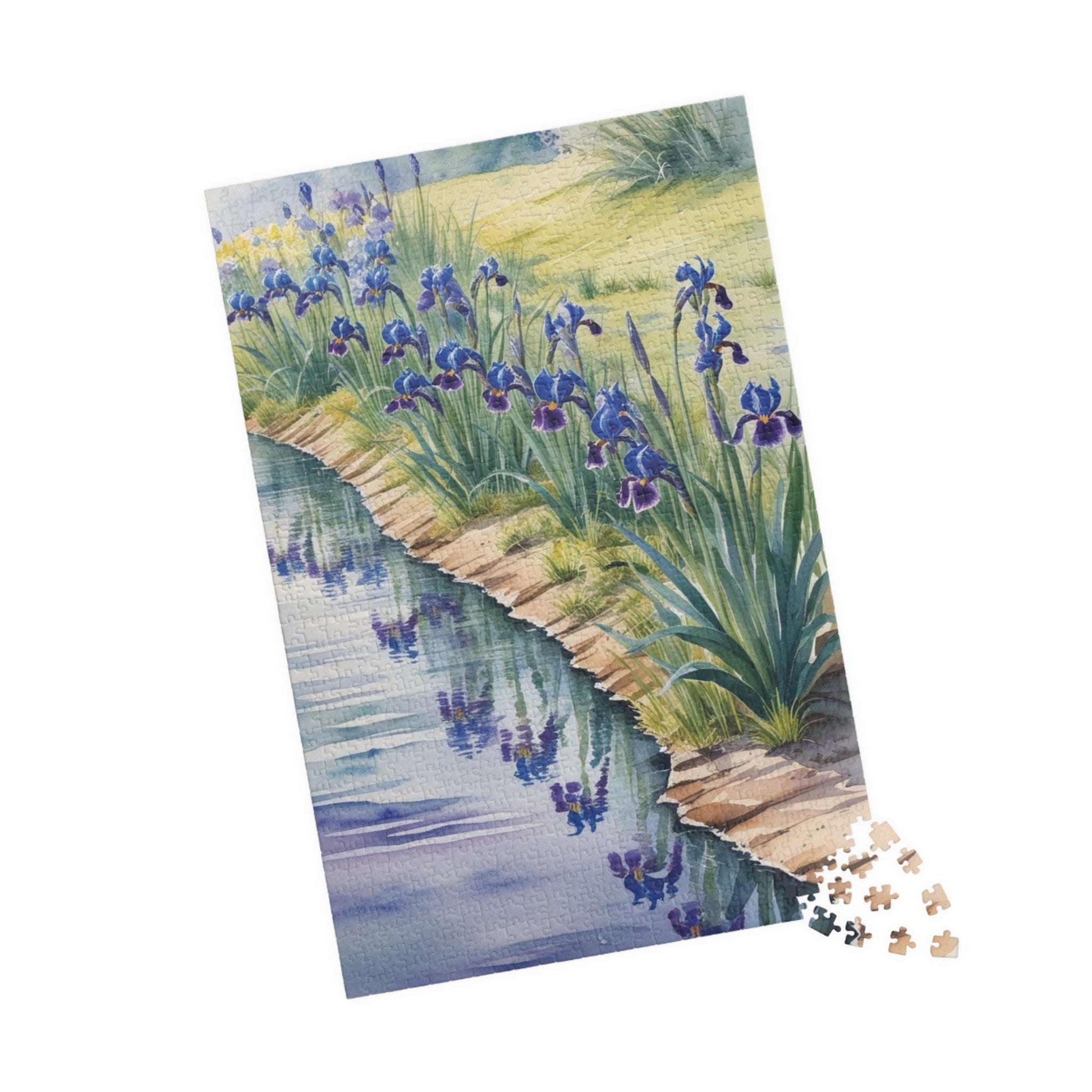 Wildflower Relaxing River Puzzle, Scenic Riverside with Bluebells and Irises in Reflection, Nature-Inspired Jigsaw Game, Puzzle Lover Gift Puzzle The Puzzle Chest