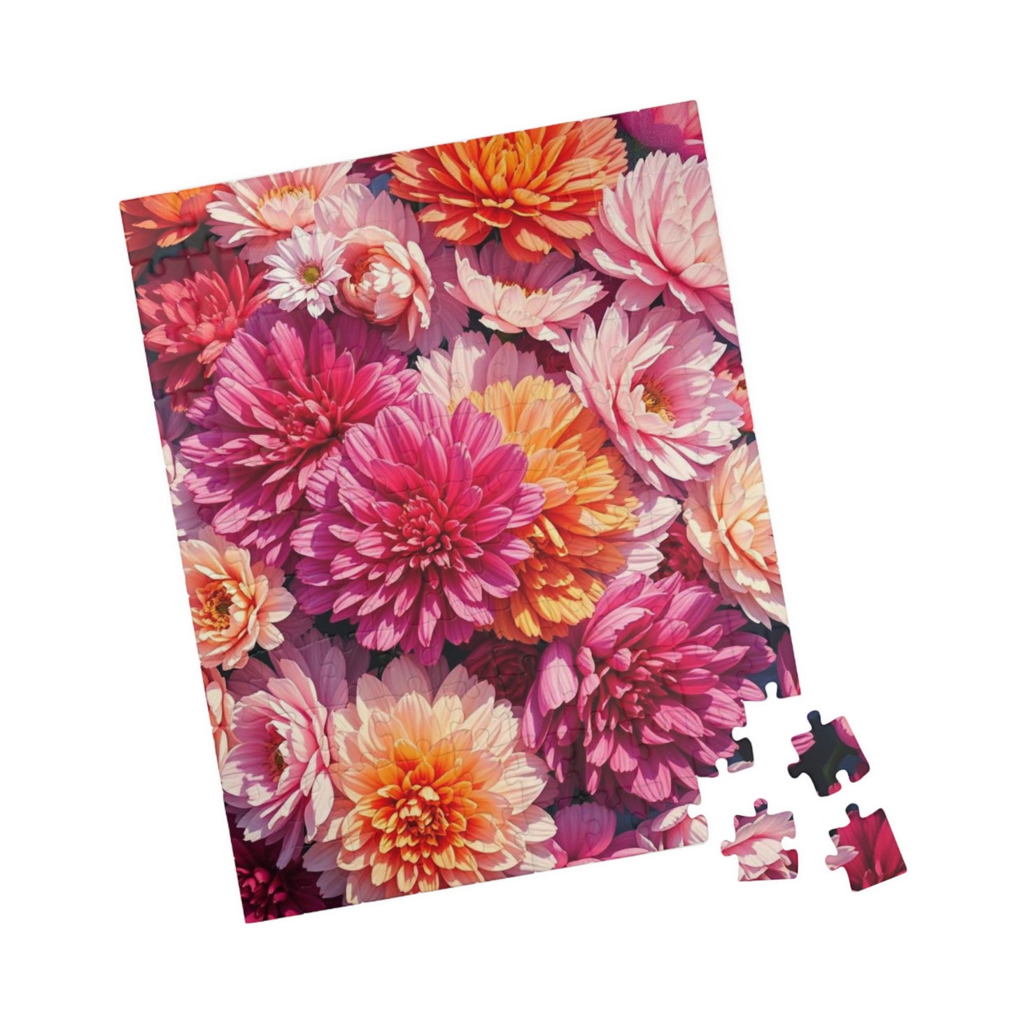 Pink Flower Jigsaw Puzzle - Vibrant Floral Puzzle Art for Adults, Family Fun Game, Creative Hobby, Indoor Activity, Unique Gift Idea Puzzle The Puzzle Chest