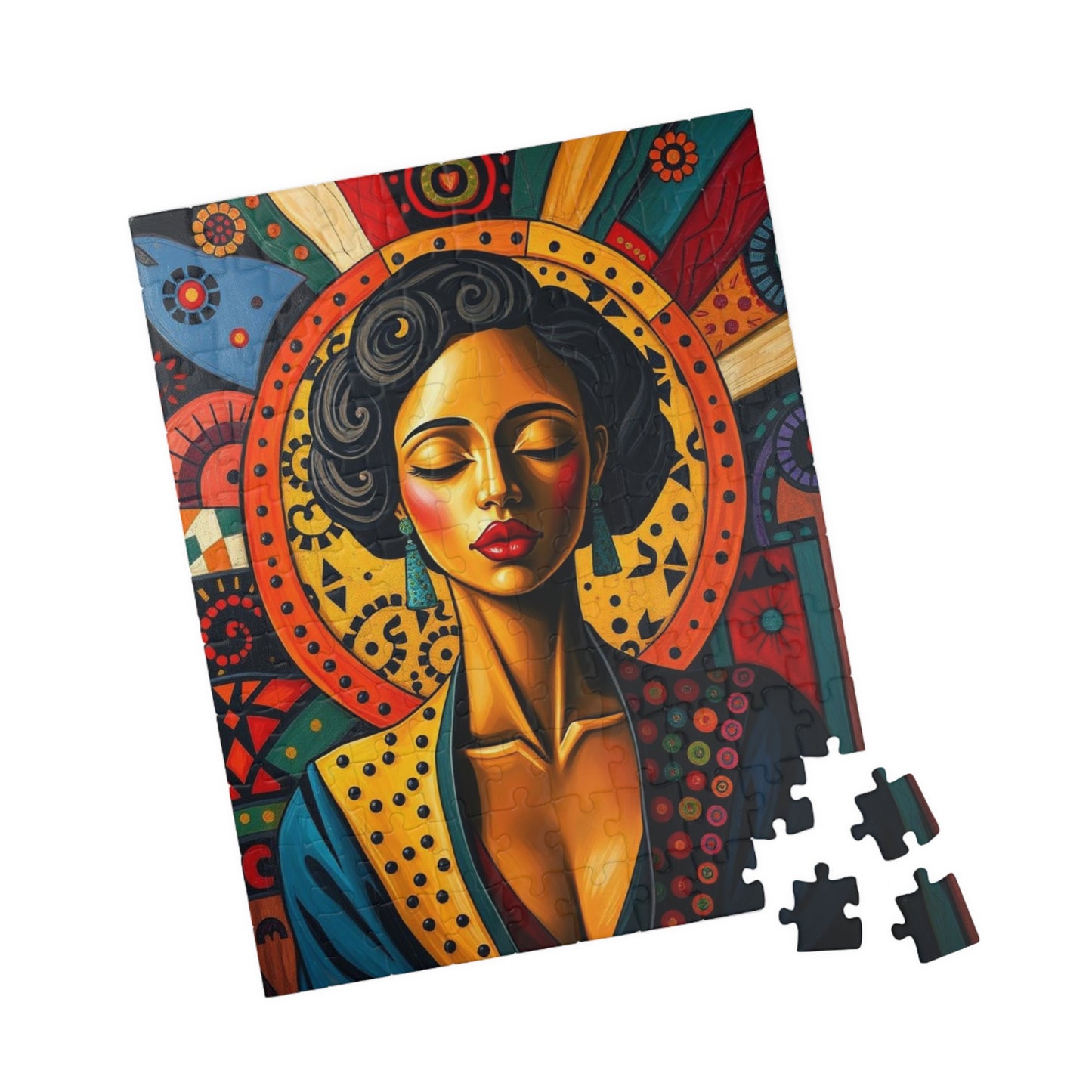 Artistic Black Woman Puzzle, Colorful Meditation Art Jigsaw, Puzzle Gift for Friend, Family Game Nights, Mindfulness Activity Puzzle The Puzzle Chest