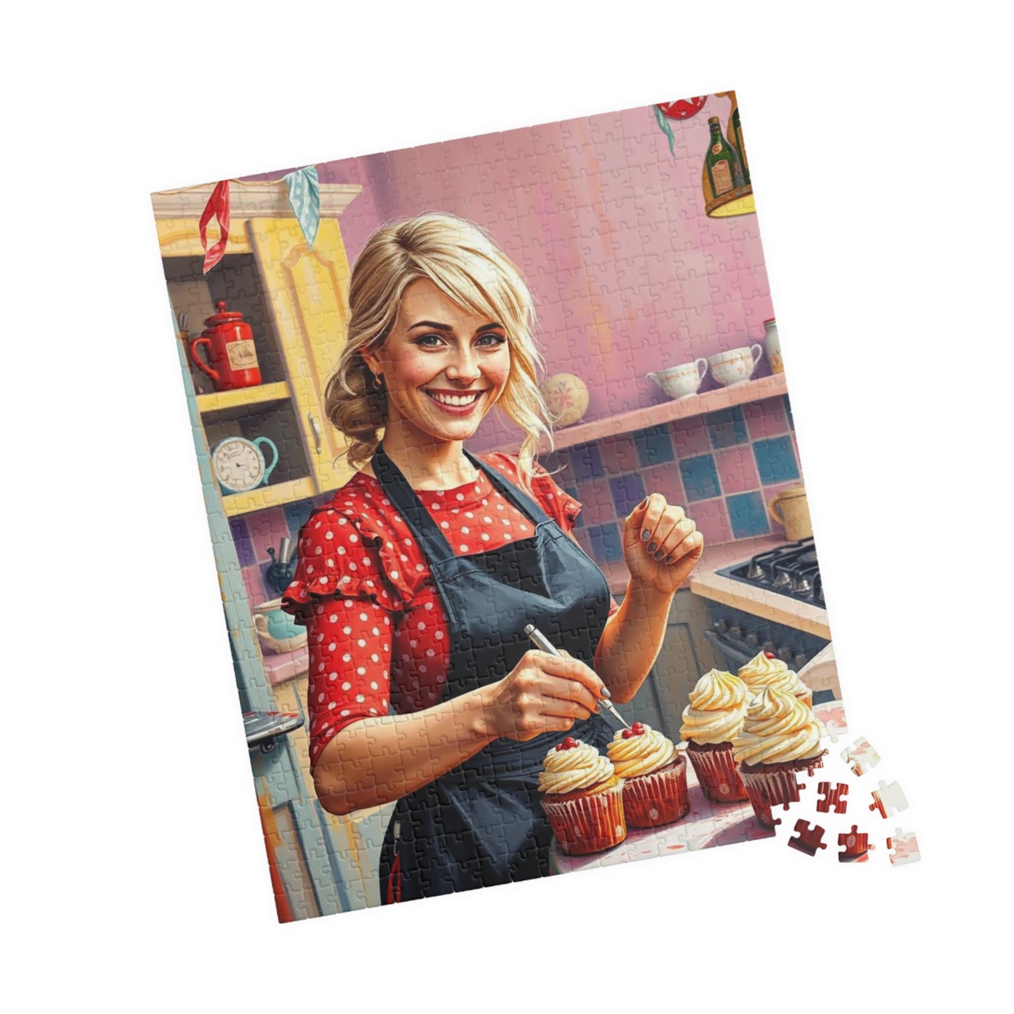 Baking Fun Jigsaw Puzzle featuring Cupcake Baker - Fun Family Game Night, Gift for Bakers, Puzzle Enthuisasts, Home Decor Kitchen Puzzle Puzzle The Puzzle Chest