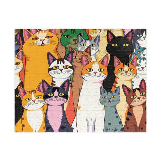 Colorful Cat Puzzle - Pop Art Jigsaw, Cat Lovers, Family Game Night, Pet Birthday Gift, Jigsaw Puzzle 252 pcs (Horizontal) Puzzle The Puzzle Chest