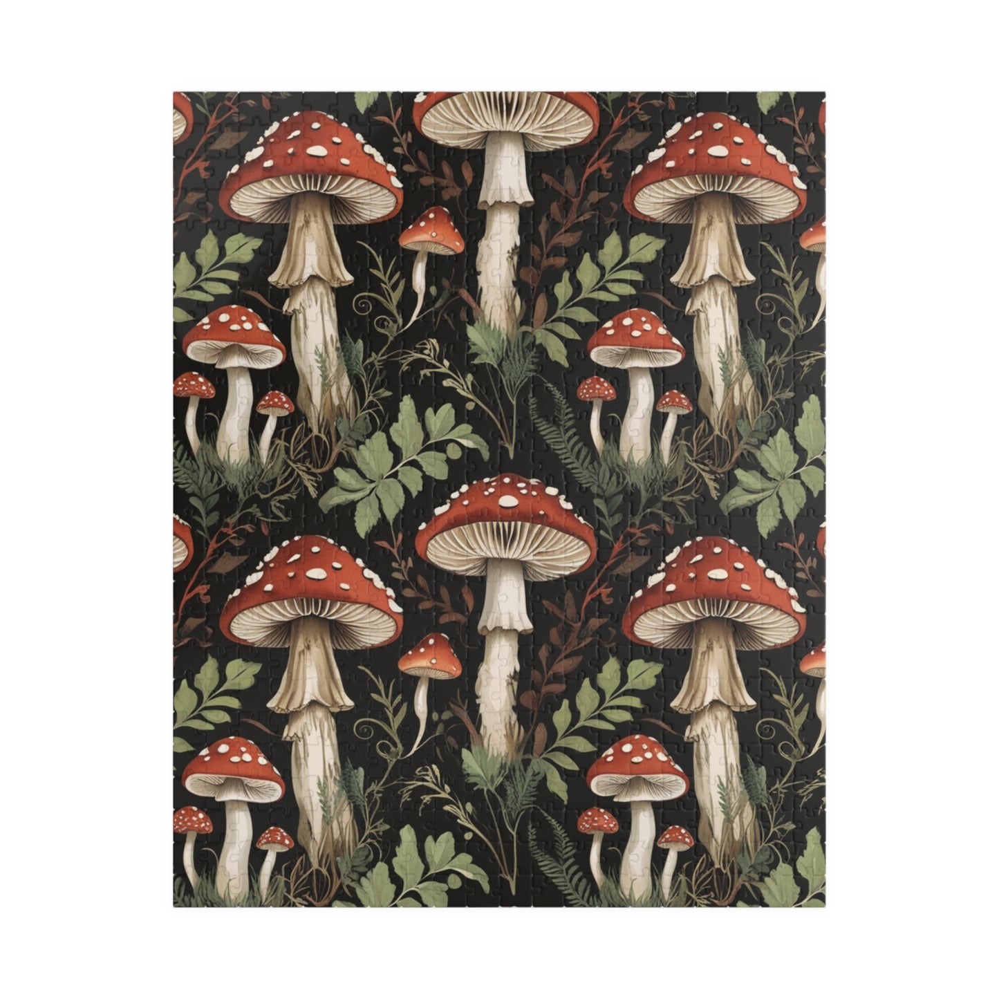 Vintage Mushroom Collage Jigsaw Puzzle, Nature Inspired Toadstool Art, Fun Fungi Game for Family Bonding, Puzzle Lover Best Unique Gift 520 pcs (Vertical) Puzzle The Puzzle Chest