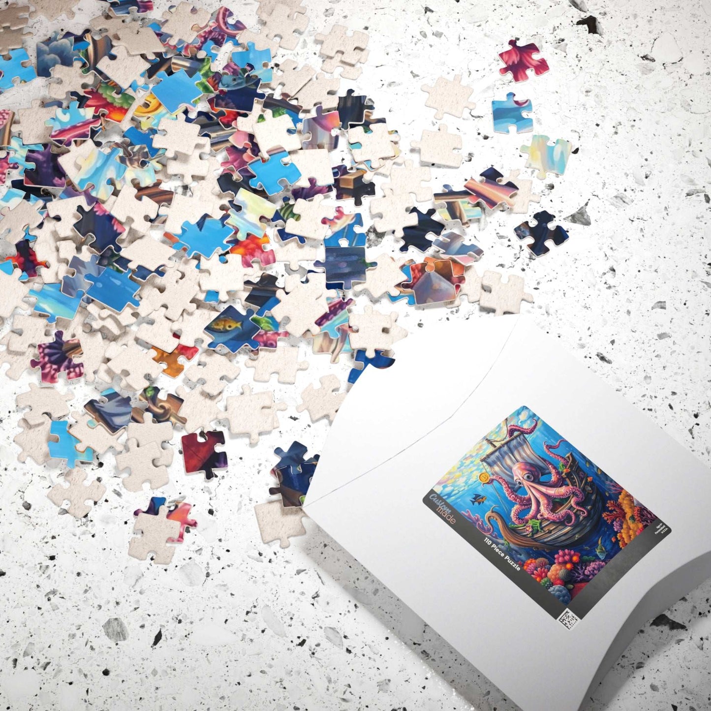 Sunken Pirate Ship Puzzle, Mysterious Underwater Nautical Scene with Octopus Jigsaw Game, Fun Family Activity, Puzzle Fanatic Gift Puzzle The Puzzle Chest