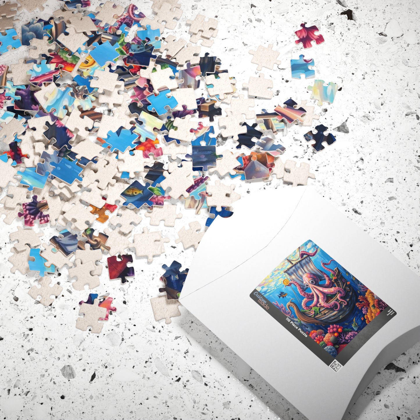 Sunken Pirate Ship Puzzle, Mysterious Underwater Nautical Scene with Octopus Jigsaw Game, Fun Family Activity, Puzzle Fanatic Gift Puzzle The Puzzle Chest