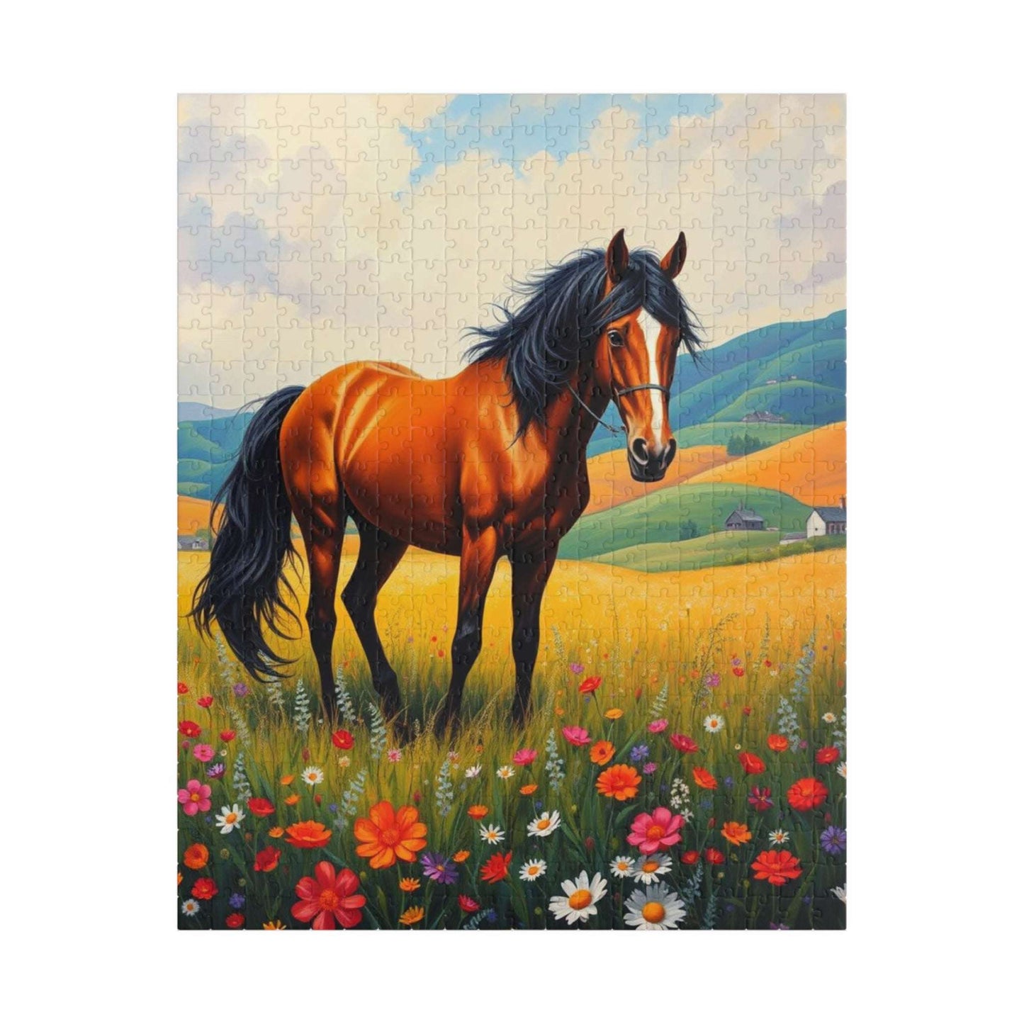 Horse Lover's Puzzle, 110-1014 Piece Equestrian Jigsaw Game, Nature Theme Gift for Animal Enthusiast, Family Fun Mindful Activity, Horse Art 520 pcs (Vertical) Puzzle The Puzzle Chest