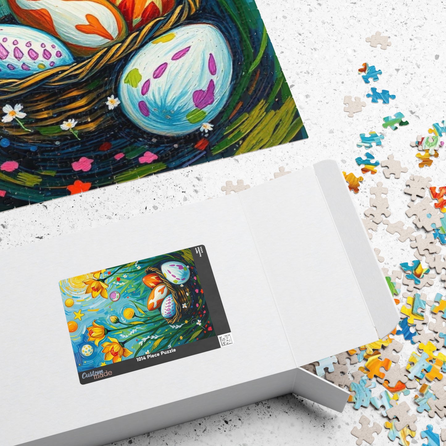 Springtime Egg Hunt Puzzle | Easter Jigsaw Game, Fun Family Activity, Flower Puzzle Artwork, Unique Gift for Adults, Seasonal Fun Puzzle The Puzzle Chest