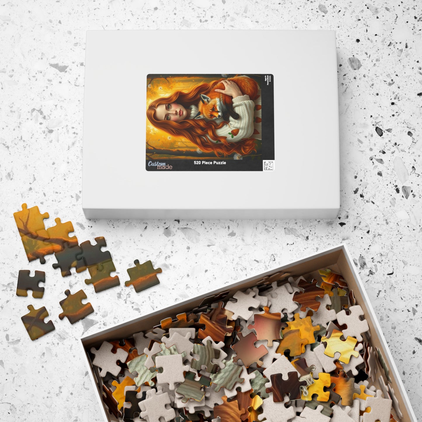 Nature-Inspired Jigsaw Puzzle Featuring a Woman and Fox, Animal Lover Gift for Friend, Indoor Activity for Family or Solo Entertainment Puzzle The Puzzle Chest