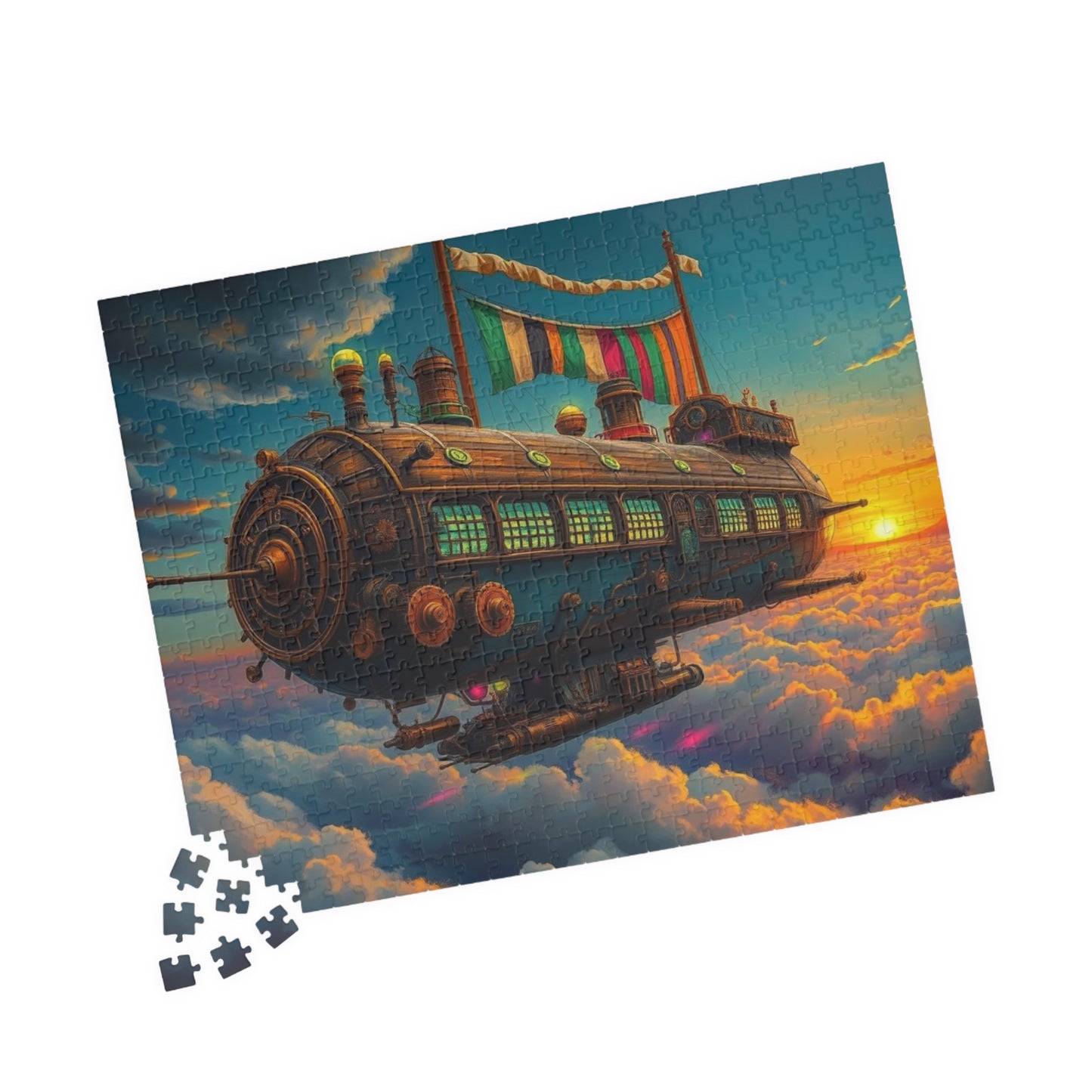 Steampunk Airship Puzzle | Fantasy Jigsaw for Adults and Kids, Home Entertainment, Best Gift for Friends, Family Puzzle Night Brain Teaser Puzzle The Puzzle Chest