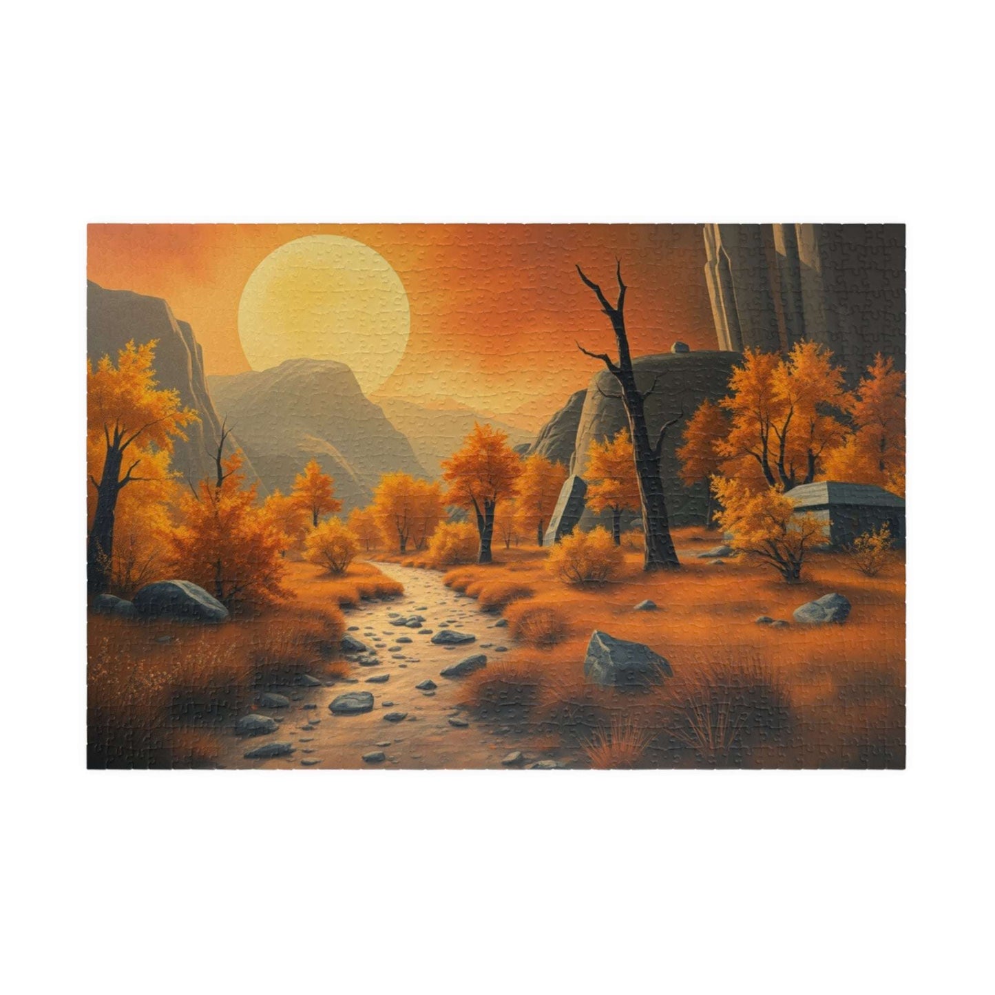 Autumn Sunset Landscape Puzzle - Fall Indoor Jigsaw Game, Cozy Family Activity, Perfect for Game Night, Gifts for Puzzle Lover, Brain Teaser 1014 pcs (Horizontal) Puzzle The Puzzle Chest