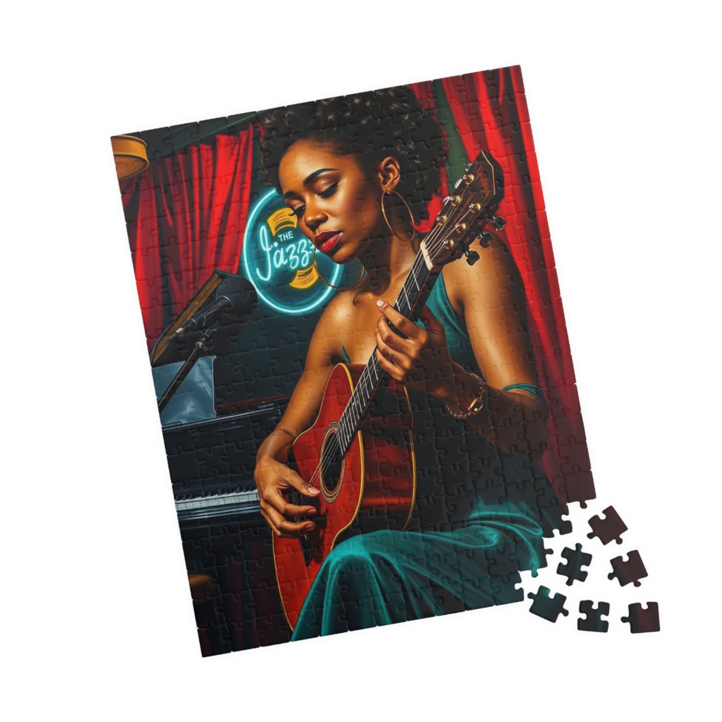 Black Jazz Singer Puzzle, 110-1014 Piece African American Woman Club Scene | Afrocentric Music Lover Gift, Family Game Night Puzzle The Puzzle Chest
