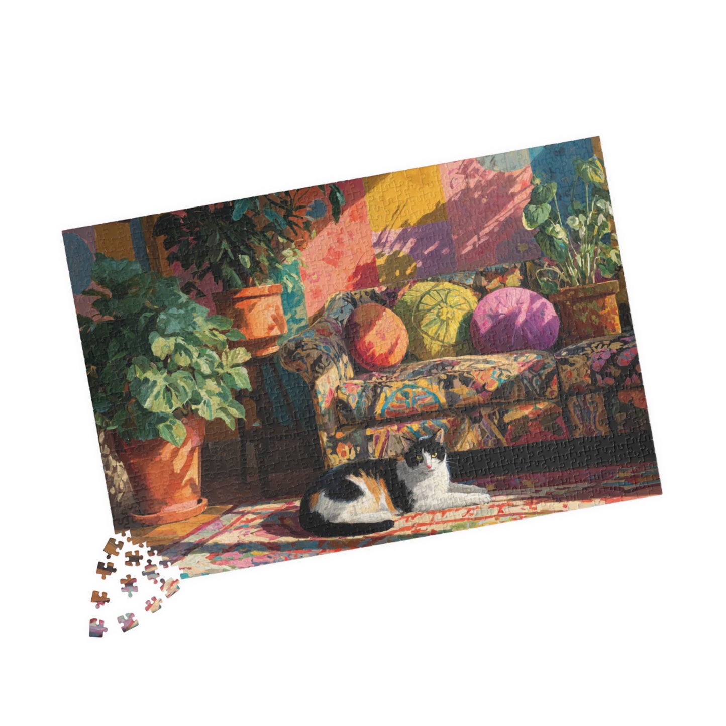 Cat in the Sunny Room – Warm Fauvist Cat Jigsaw Puzzle, Animal Theme Light-Filled Art Puzzle 1014 pcs (Horizontal) Puzzle The Puzzle Chest