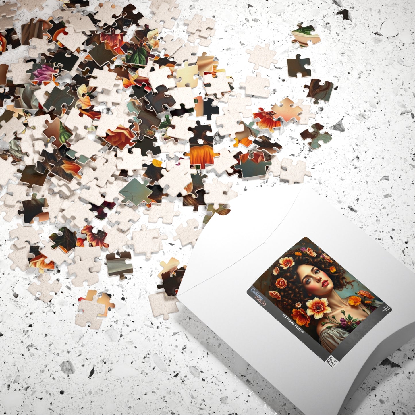Floral Art Puzzle, Beautiful Woman Portrait Jigsaw, Relaxing Activity for Adults, Gift for Puzzle Lovers and Friends, Mindful Brain Teaser Puzzle The Puzzle Chest