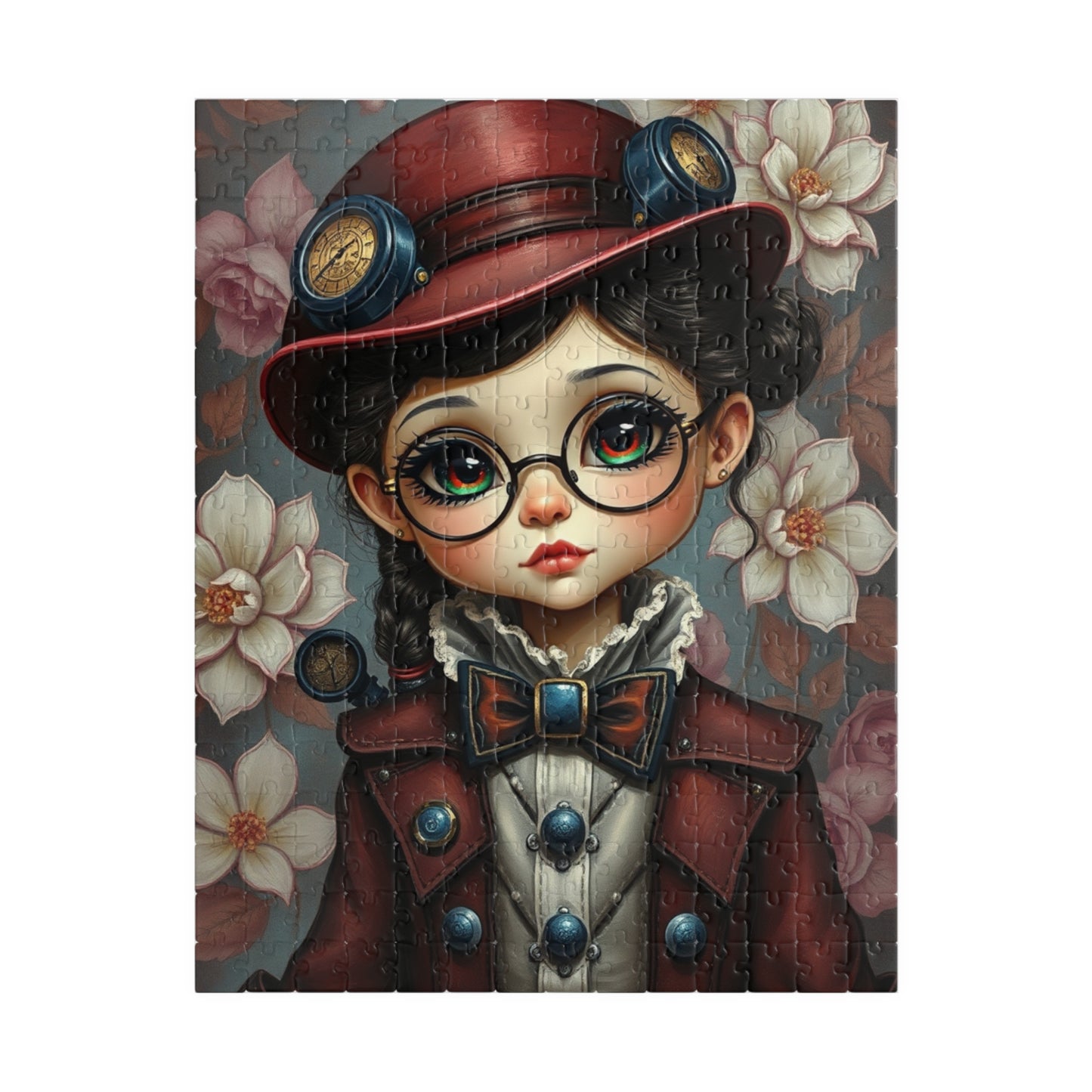 Whimsical Vintage Girl Puzzle, 110-1014 Piece Steampunk Jigsaw Game, Perfect for Family Fun, Gifts for Friends, Nostalgia Home Entertainment 252 pcs (Vertical) Puzzle The Puzzle Chest