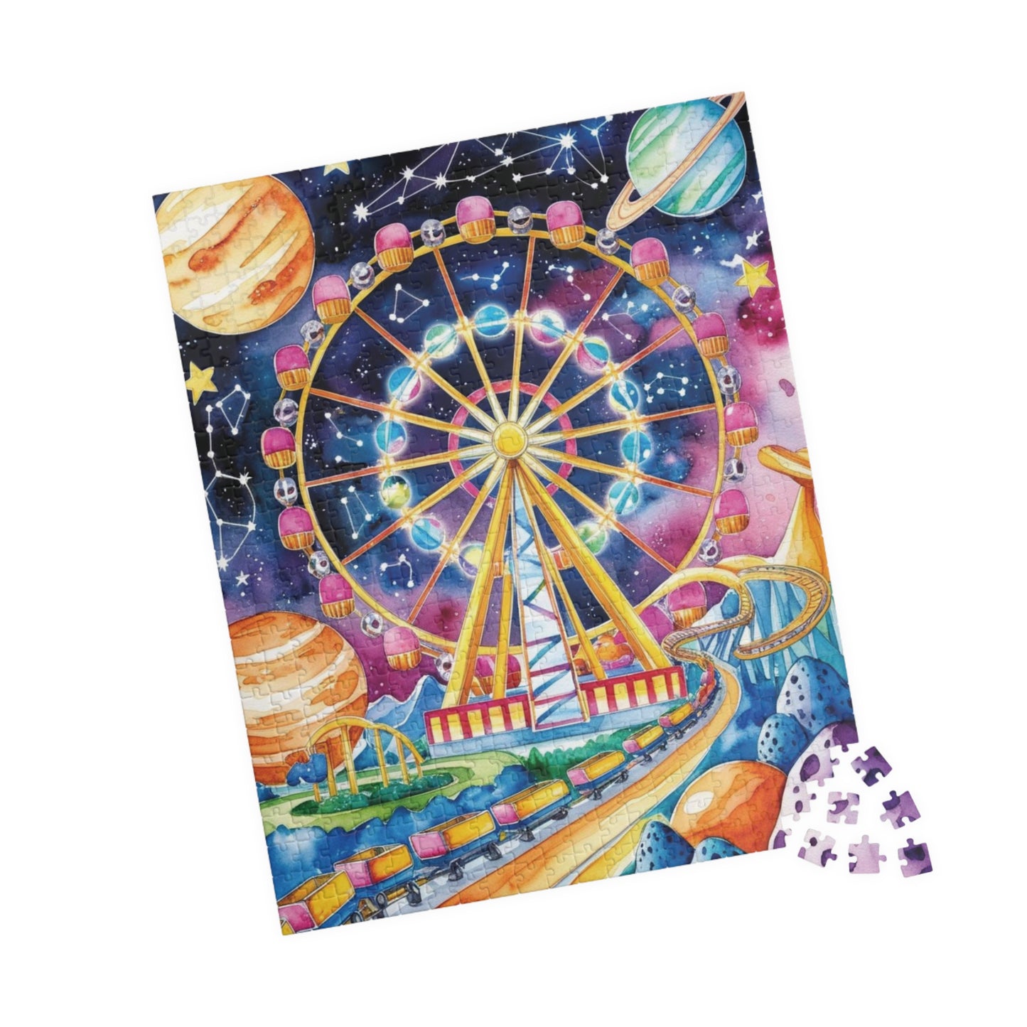 Jigsaw Puzzle - Surreal Carnival in Space, Trippy Design, 110 252 520 1014-piece, Fun Activity Adult Hobby, Family Game Night, Mindful Hobby Puzzle The Puzzle Chest